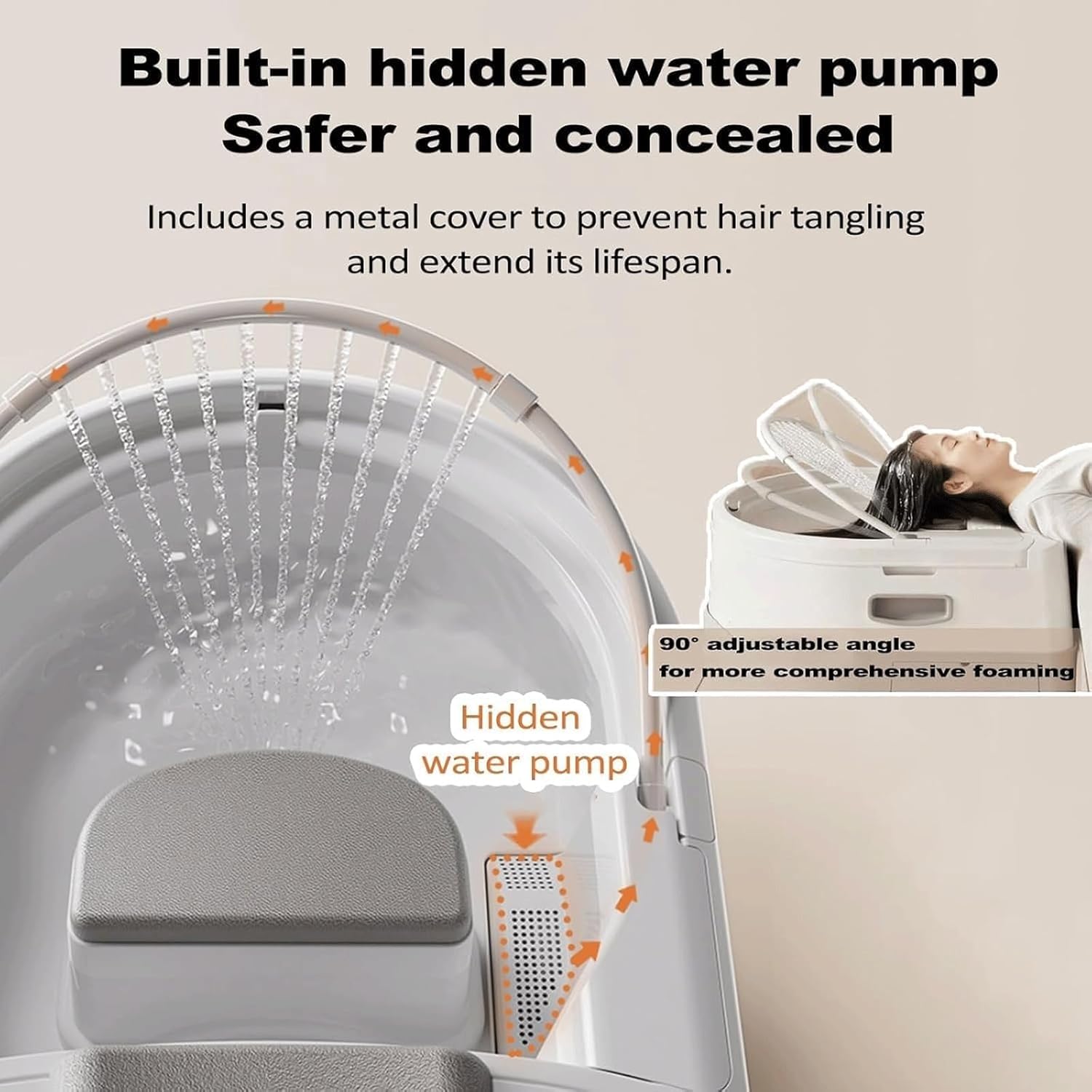 Portable Spa Shampoo Basin with Water Circulation & 10L Tank,Thermostatic Head Spa Equipment, Adjustable Feet for Home Use, Salon Sink for Hair Washing(Brown)