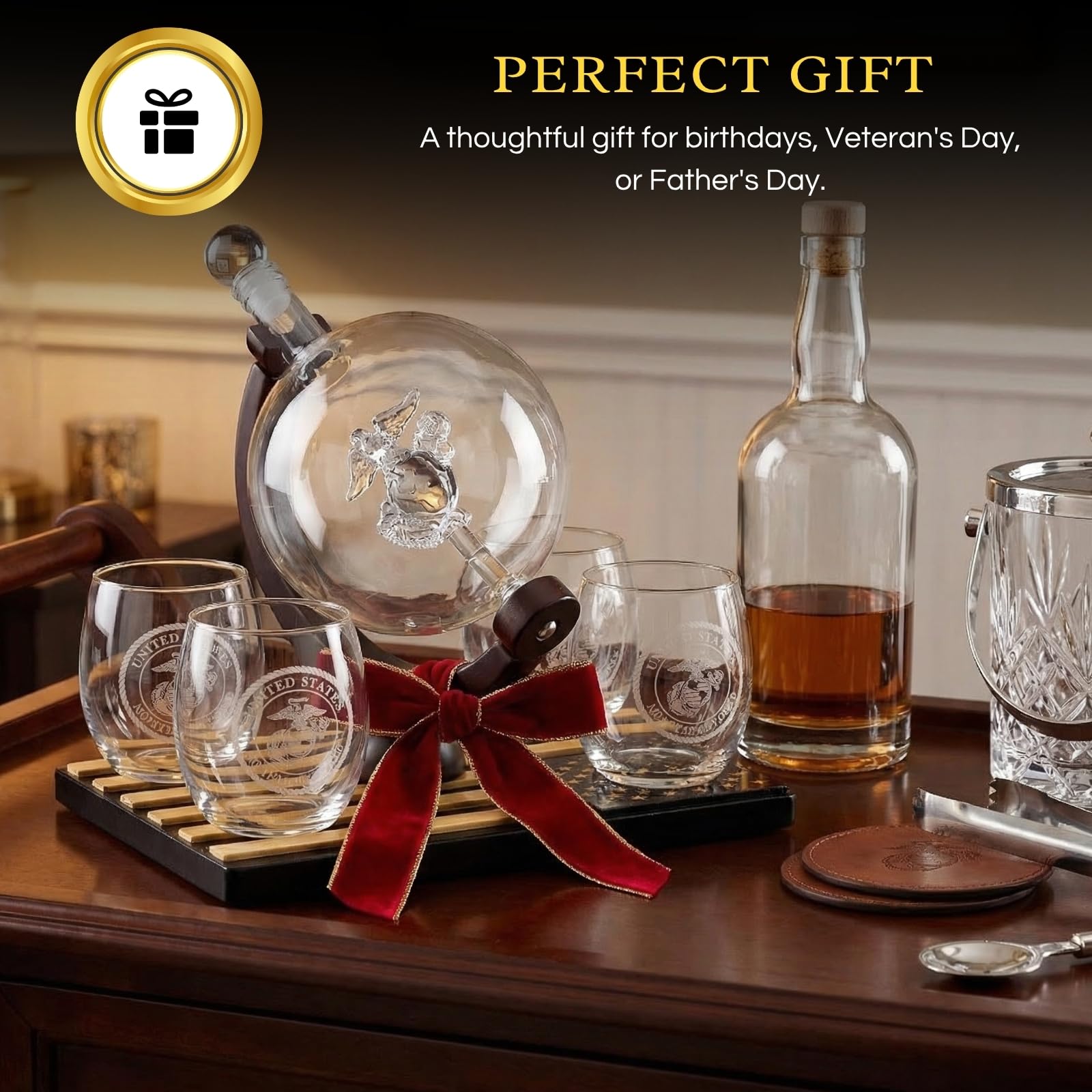 The Wine Savant Carafe à décanter avec 4 verres à whisky 1000 ml