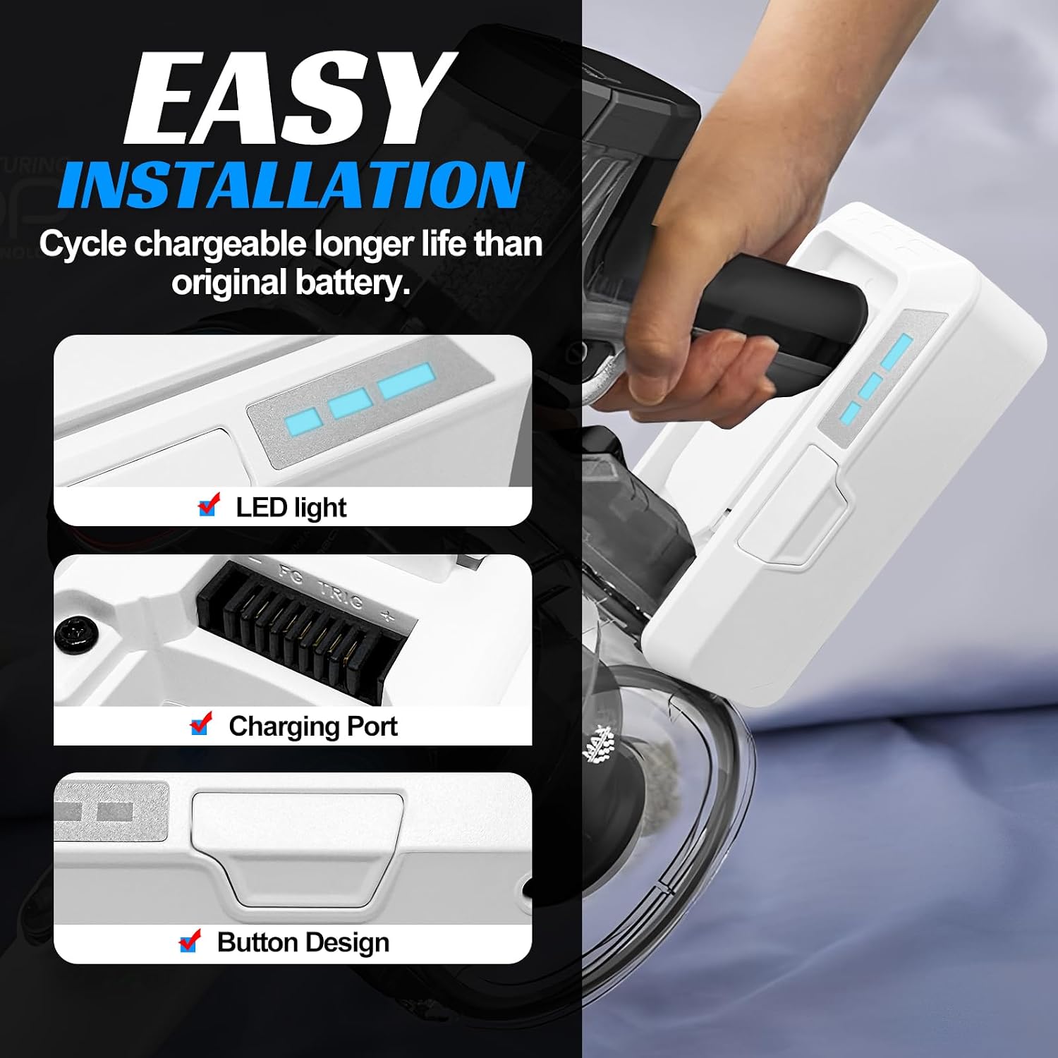 Replacement Battery Compatible with Tineco S11 Series Vacuum Cleaner Pure ONE S11 Tango,etc. Only Replacement for S11-02