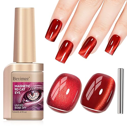 Cat Eye Magnetic Gel Nail Polish, Red Nail Polish Color