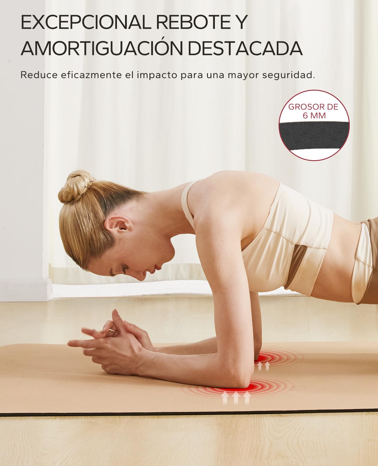 HAPBEAR Esterilla Yoga Grande 183X92cm/183x116cmX6mm, Duradera, Ecológica, Esterilla de Ejercicio Gruesa y Ancha para Entrenamientos en Casa, Yoga, Pilates, Estiramientos, Meditación