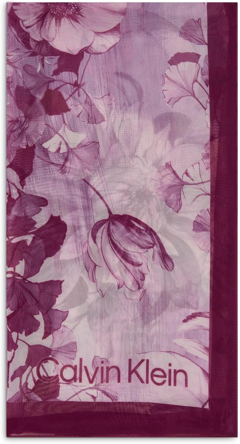 Calvin Klein Women's Floral Chiffon Lightweight Scarf