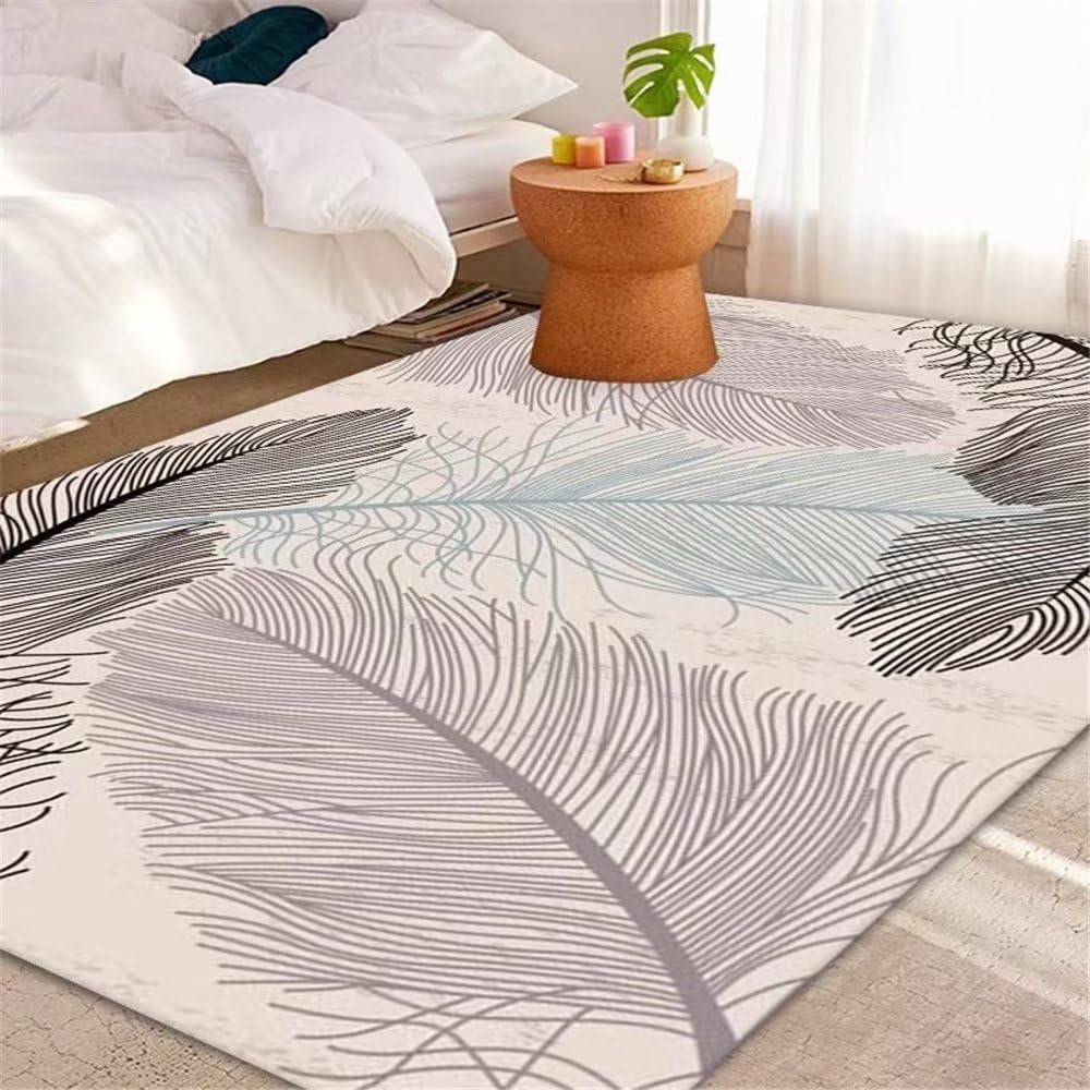 Tapis antidérapant minimaliste moquette grise 160x200cm