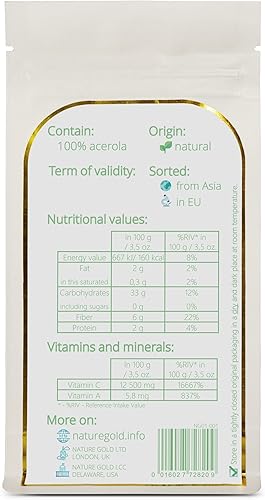 Miniatura 2 de ACEROLA - Polvo | Vitamina C | Extracto de cereza cruda liofilizado | 8.8 onzas | 100% natural y vegano | Sin OMG | Aumenta tu inmunidad natural