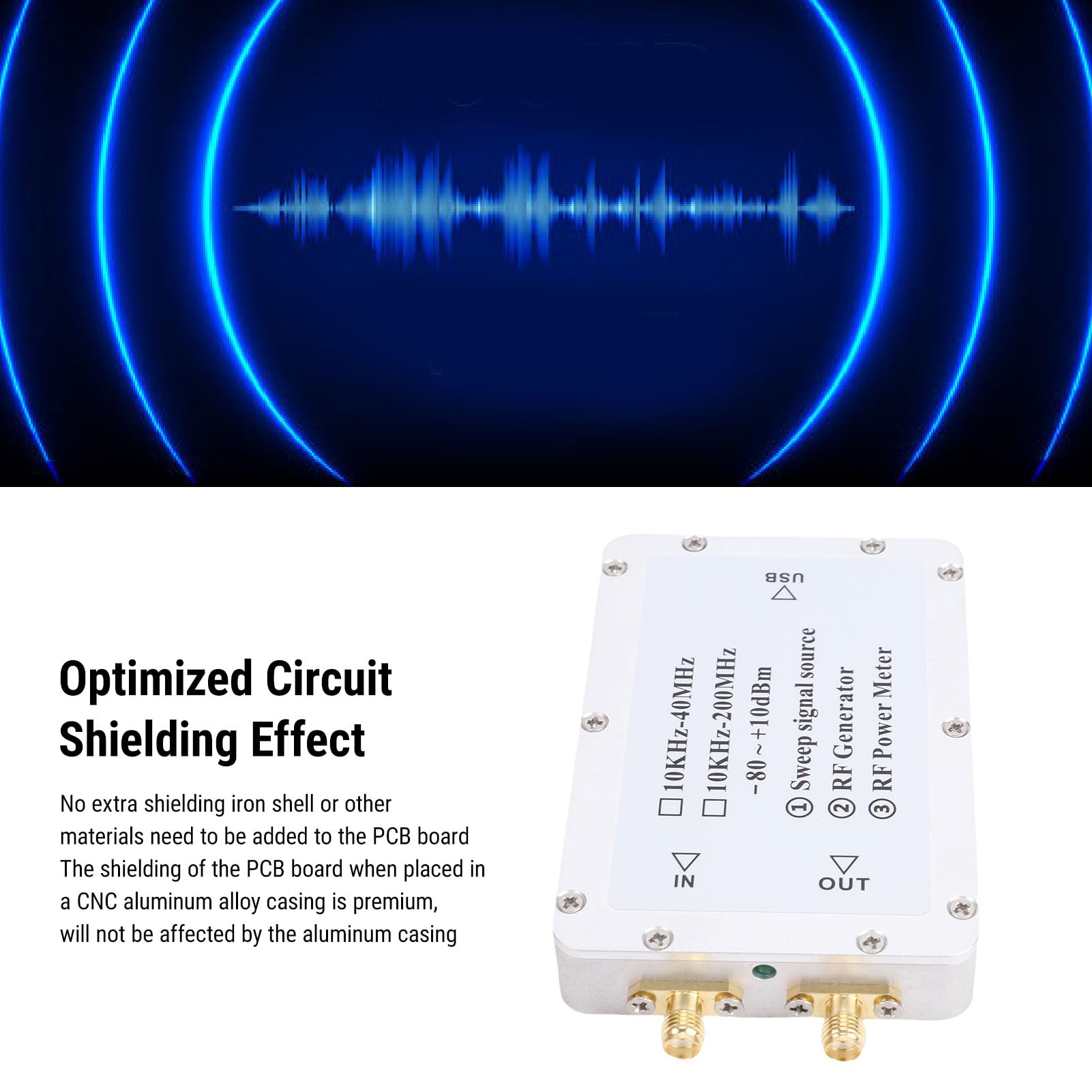 Fafeicy Generador de Señal de Barrido Medidor de Potencia RF de 10 KHz-40 MHz Fuente de Barrido de Frecuencia DDS con USB para Radioaficionados y Pruebas de Circuitos