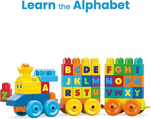 Miniatura 7 de MEGA BLOKS First Builders - Bolsa de construcción de lujo + tren musical ABC, paquete de juego de construcción, bolsa azul, 200 piezas