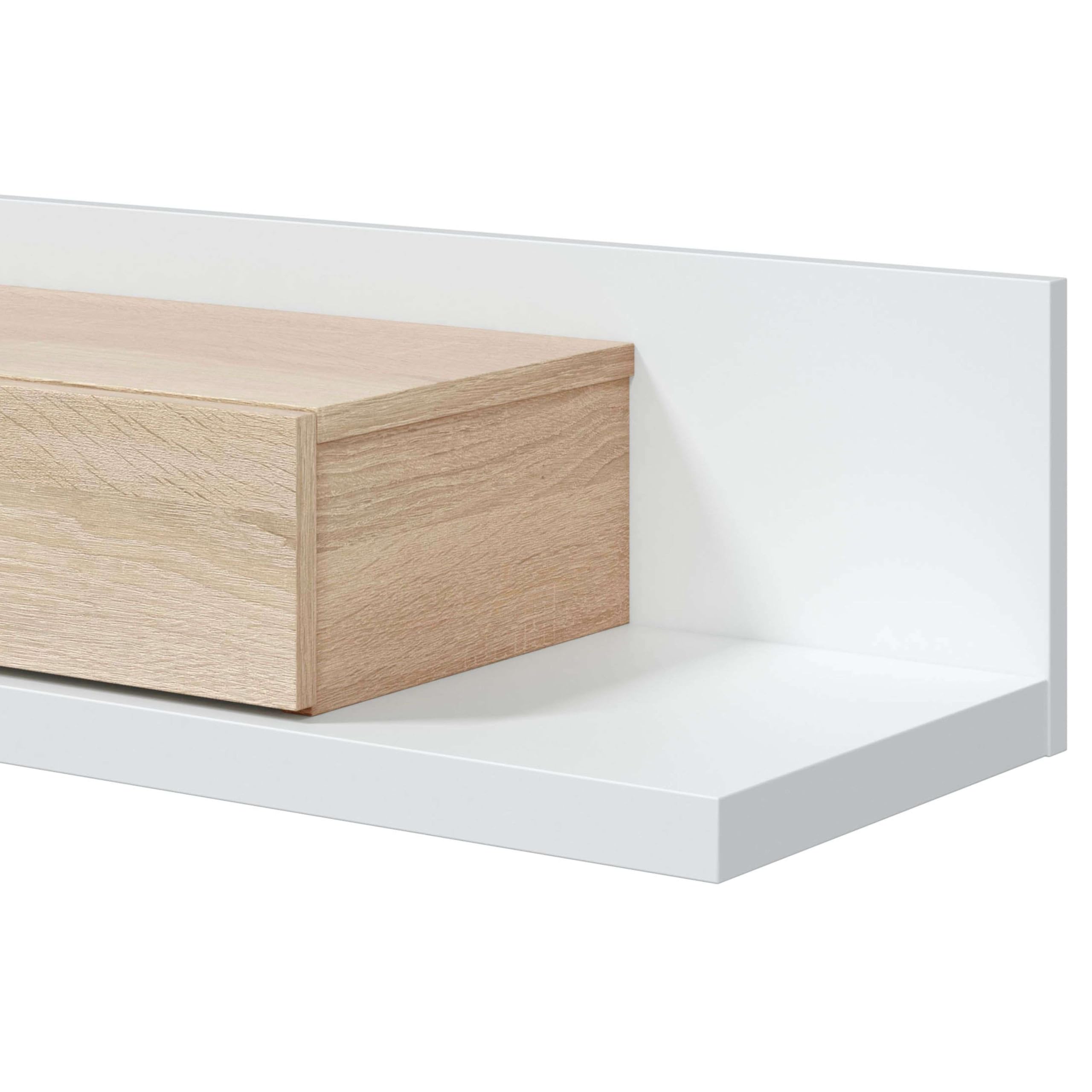 Miroytengo Mueble Recibidor Entrada Tekkan Estilo Nórdico Color Blanco Artik y Roble Canadian 75 cm