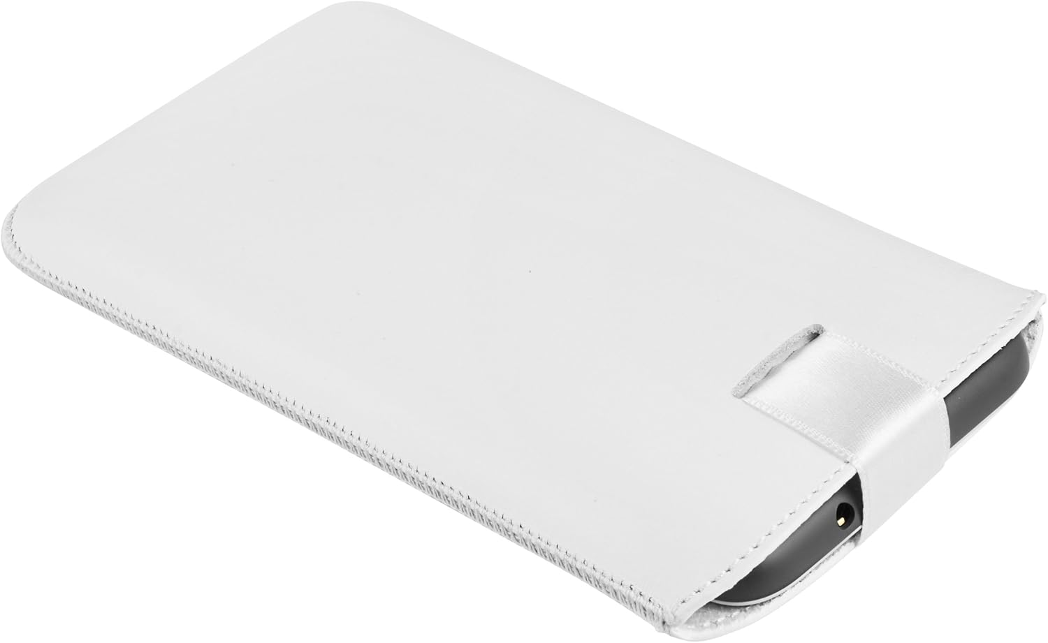 mumbi Genuine Leather Wallet Case Compatible with HTC Desire 620 White
