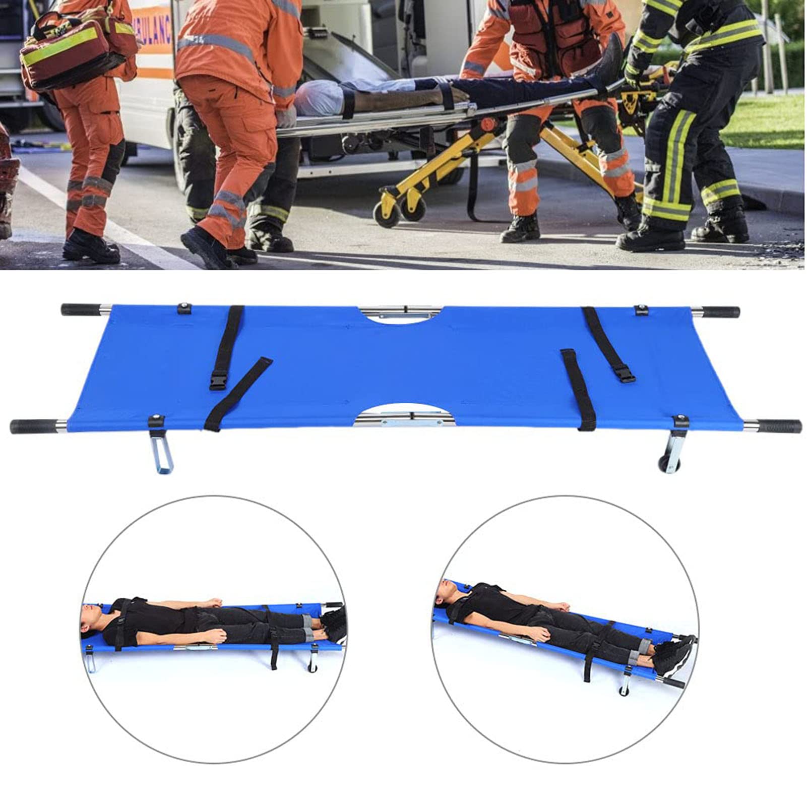 Barella Medica Portatile, barella di Emergenza per trattamenti di Emergenza per Uso Domestico in Ospedale, barella Pieghevole Medica Multiuso per Uso Domestico, Pronto so