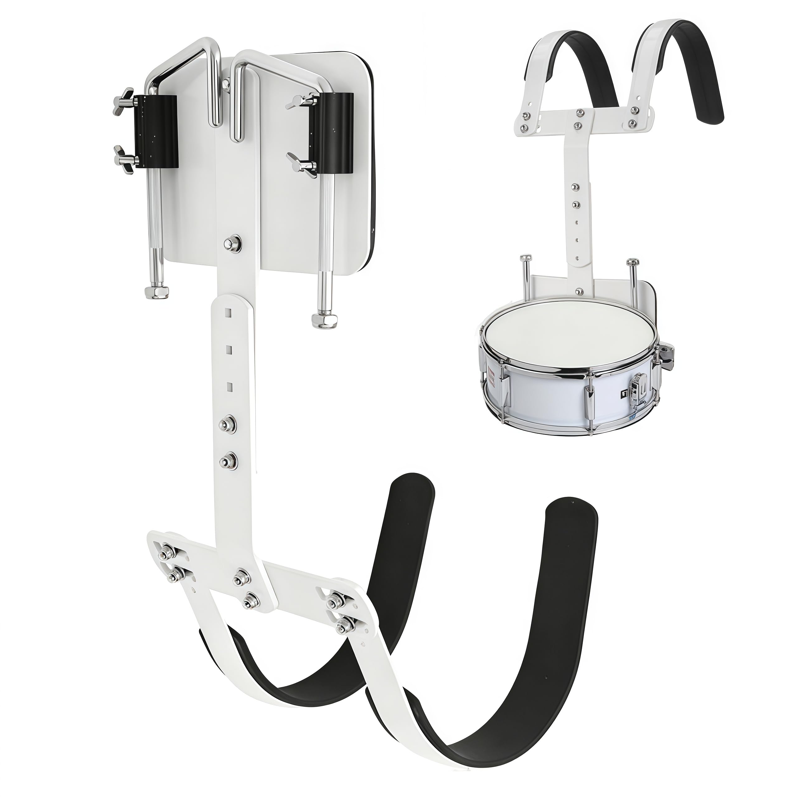 Soporte para Tambor, Soporte de Caja Ajustable con Correa Estructura Trasera Portátil para Tambores de Marcha con Cuadro de Aleación de Aluminio para Desfiles Actuaciones o Ensayos