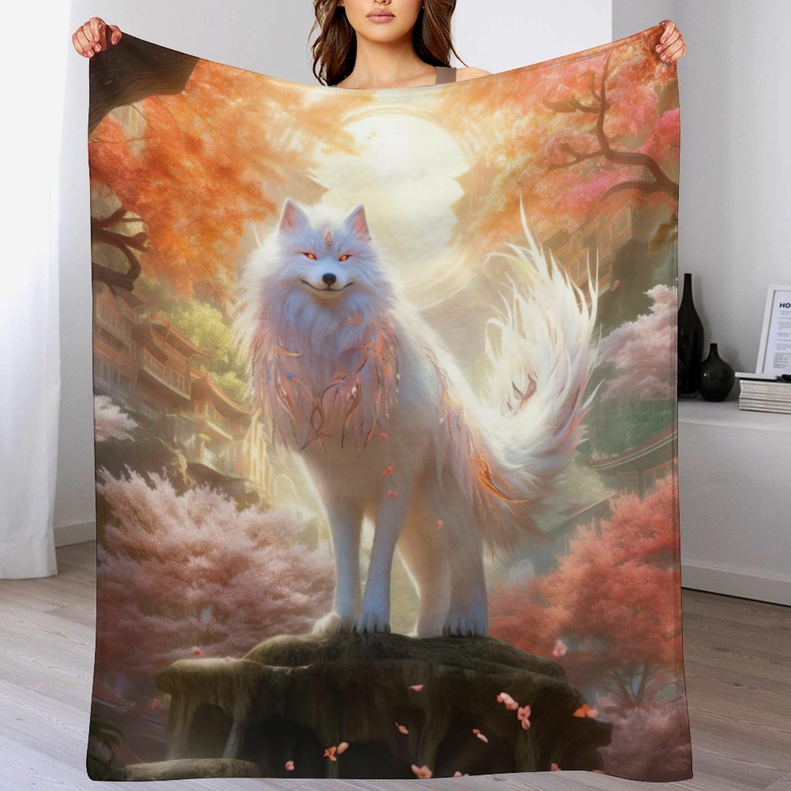 Manta de franela de zorro infantil 100x130 cm para cama