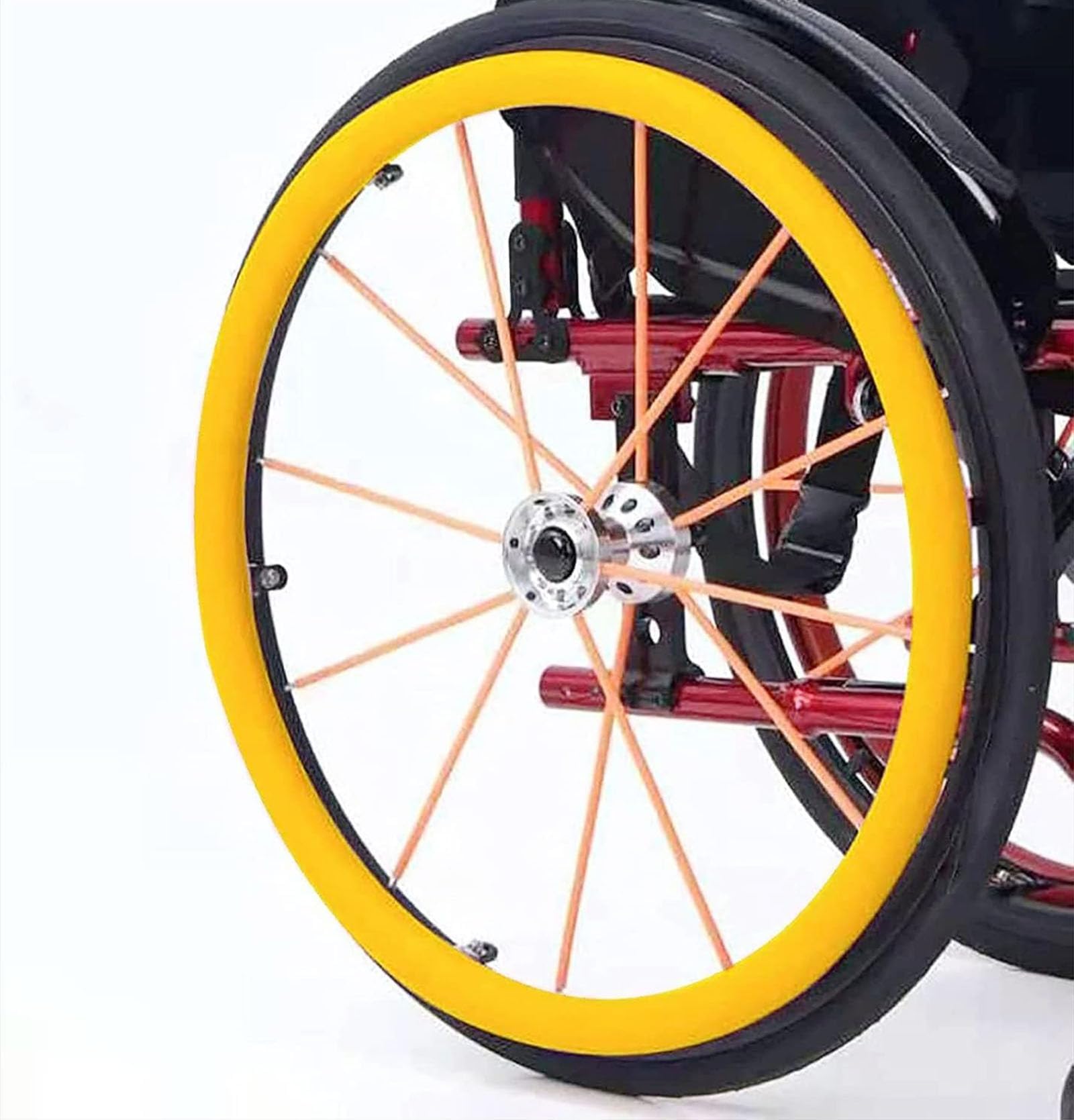 B, 22 pulgadas, 1 par de fundas para silla de ruedas, cubiertas de silicona antideslizantes para aro de empuje de silla de ruedas de 20/22/24 pulgadas, cubierta protectora resistente al desgaste par
