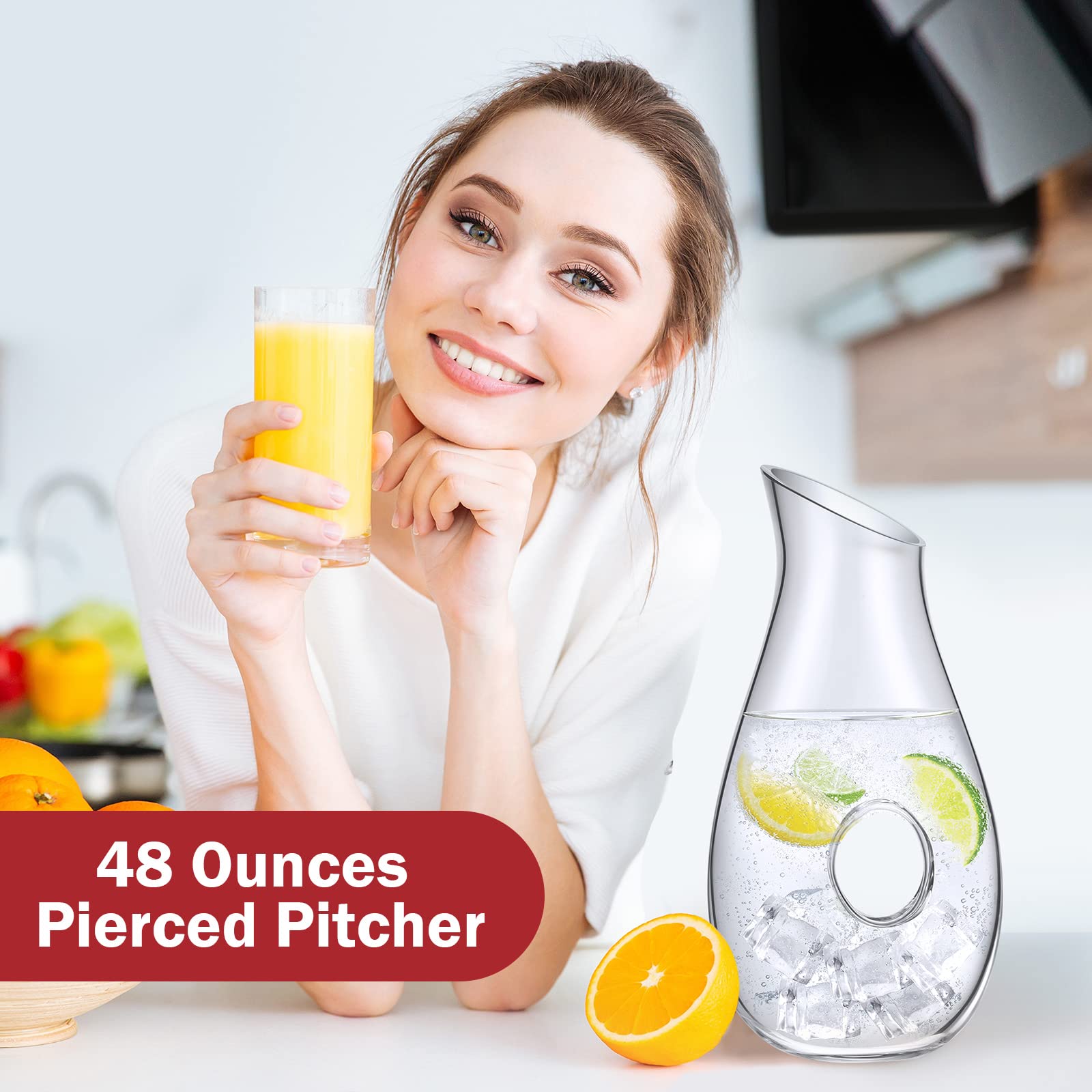 Weindekanter, Karaffe, gepiercter Dekanter, klares Glas, Saftkrug für Rotwein, Bier, Wasserliebhaber, Geschenk, Hochzeit, Geburtstag, Partyzubehör, 2 Stück