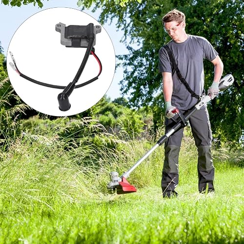 Ignition Coil, Grass Cutter Ignition Coil Ignition Coil Fit for 63cc Brush Cutter Grass Trimmer 48 Engine 48F Grass Cutter Mower 1E48F Portable Replacement Tool - 5