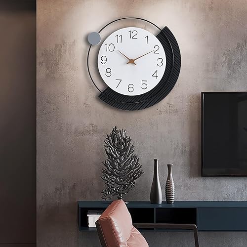 Miniatura 5 de Reloj de pared decorativo de 16 pulgadas, silencioso sin tictac, funciona con pilas, reloj de pared grande para sala de estar, cocina, hogar, baño,