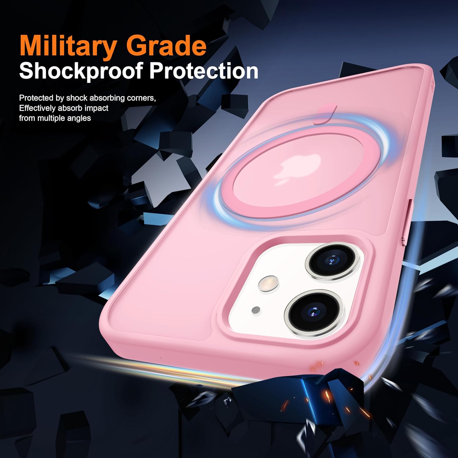 ORETECH Magnetic for iPhone 12 Case/iPhone 12 Pro Case, [Compatible with MagSafe][2 Pcs Screen Protectors][15 FT Drop Protection], Frosted Translucent Shockproof Phone Case Cover 6.1" Light Pink for iPhone 12/12 Pro 6.1" Light Pink image 5 of 13 B0D25VGMWB