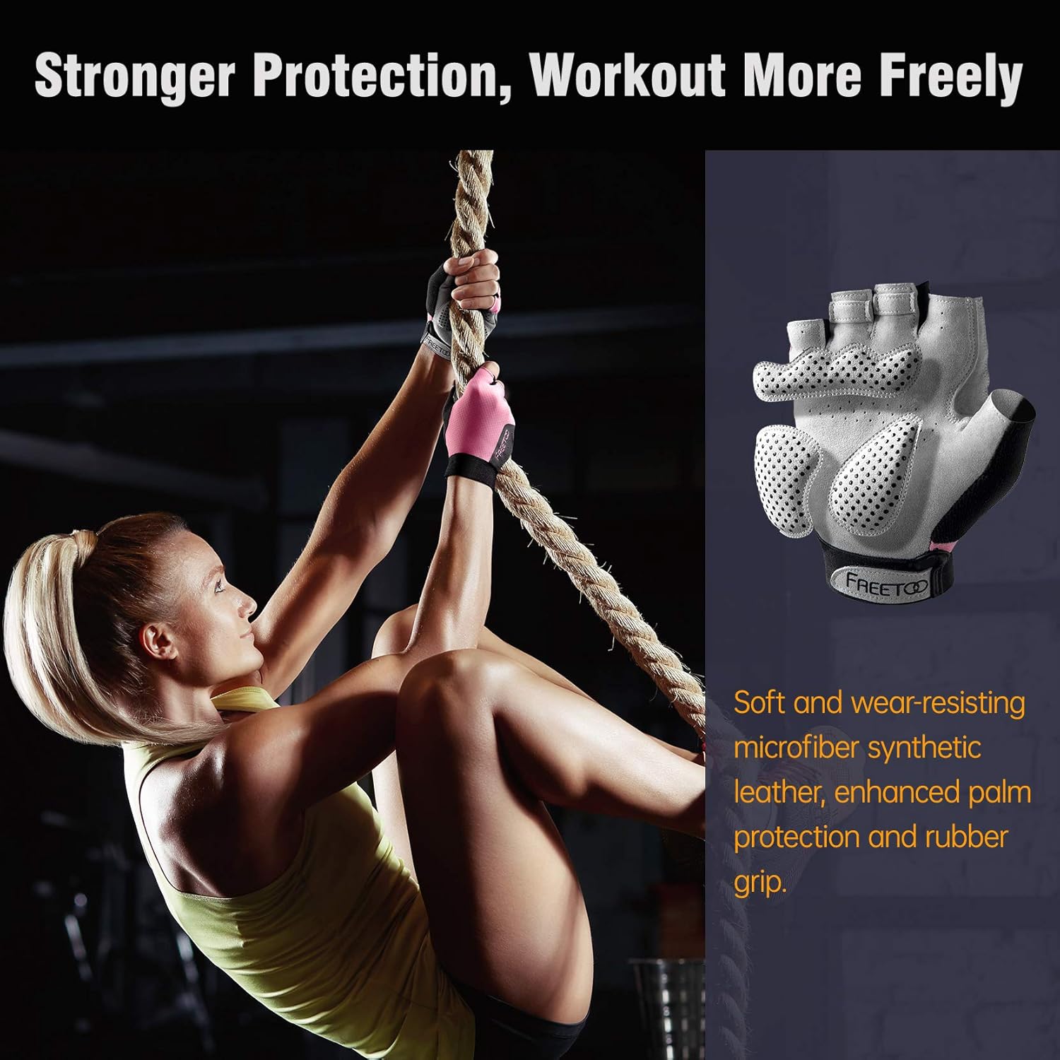 FREETOO Weight Lifting Workout Gloves for Women, Well-Padded Palm & Stretchy Netted Back, Comfortable Rubber Grip Gym Gloves Breathable and Lightweight Exercise Bodybuilding Gloves (Female) : Sports & Outdoors
