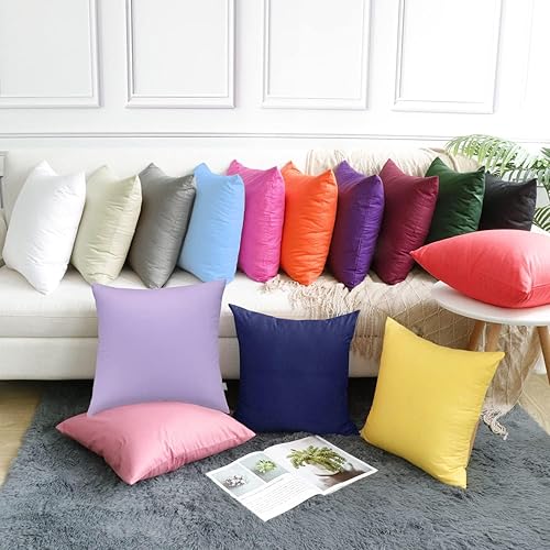 Miniatura 4 de Thmyo - Paquete de 4 fundas de almohada decorativas de 100 % algodón, funda de cojín cuadrada, funda de almohada en blanco para sublimación,