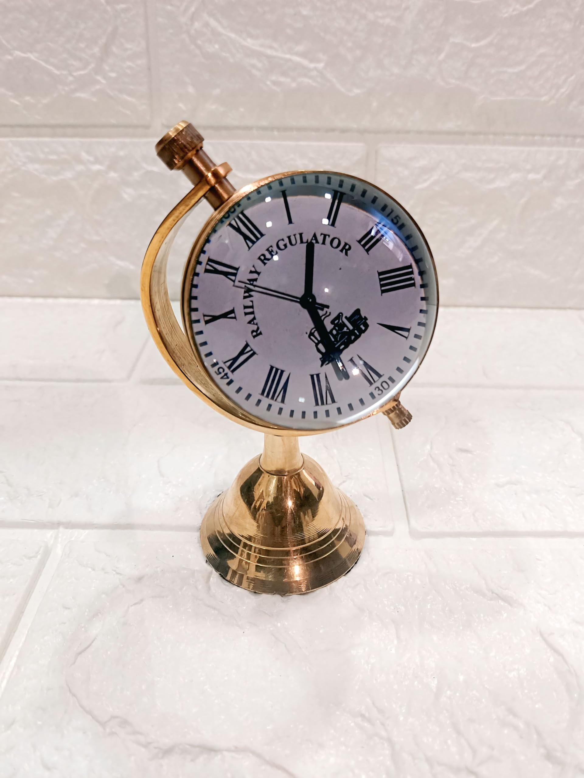 Nutts Gold Finish Brass 2 Inch Antique Table Clock/Desk Clock (Model 2 (2 Inch))