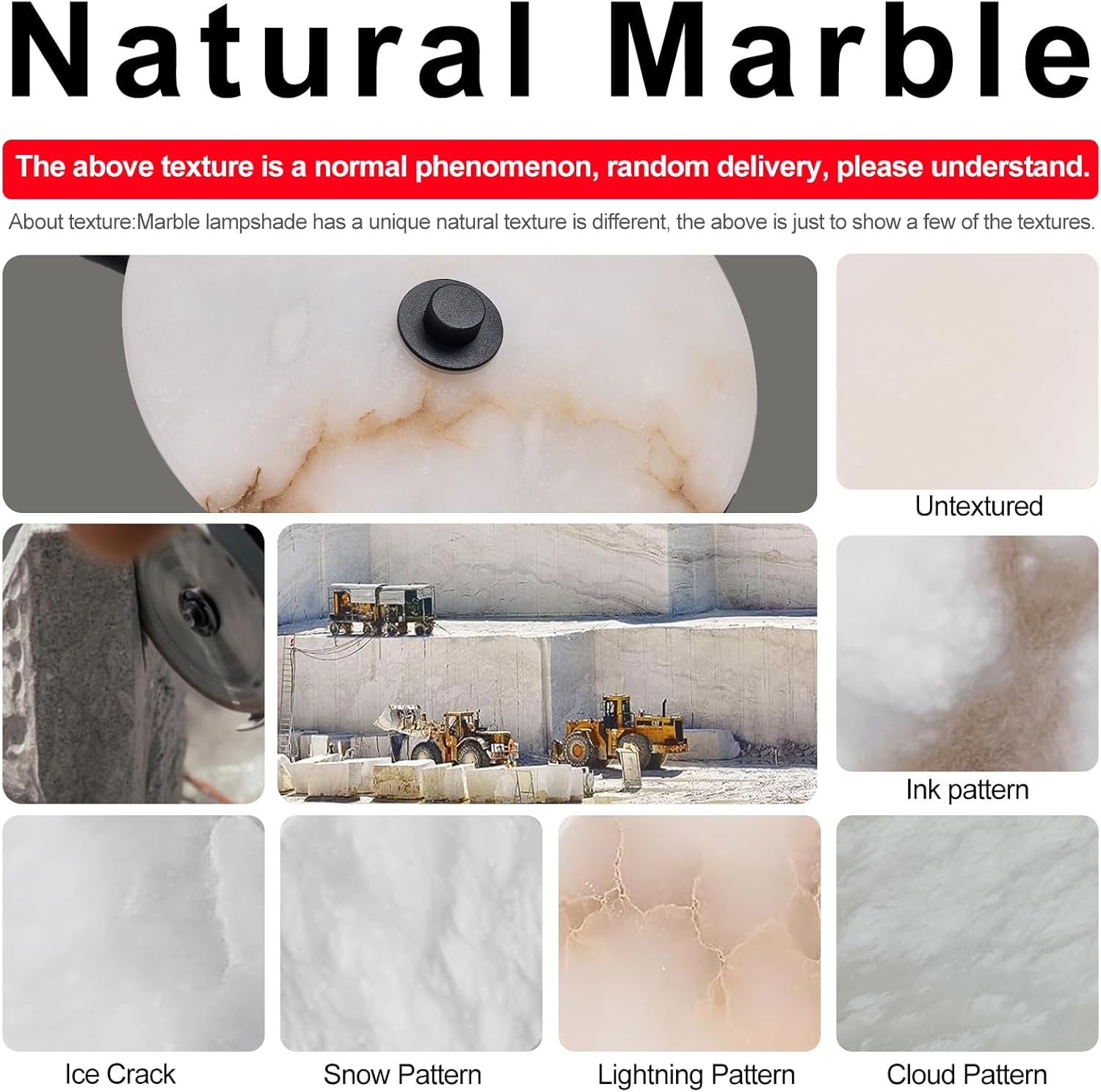 Alabaster Wall Sconce,8W Round Natural Marble Plug in Wall Sconce Lamp Cord with Knob Dimmer Switch, Indoor LED Modern Wall Lamp for Bedroom, Stairs, Living Room, Bedside, Hallway (Black)