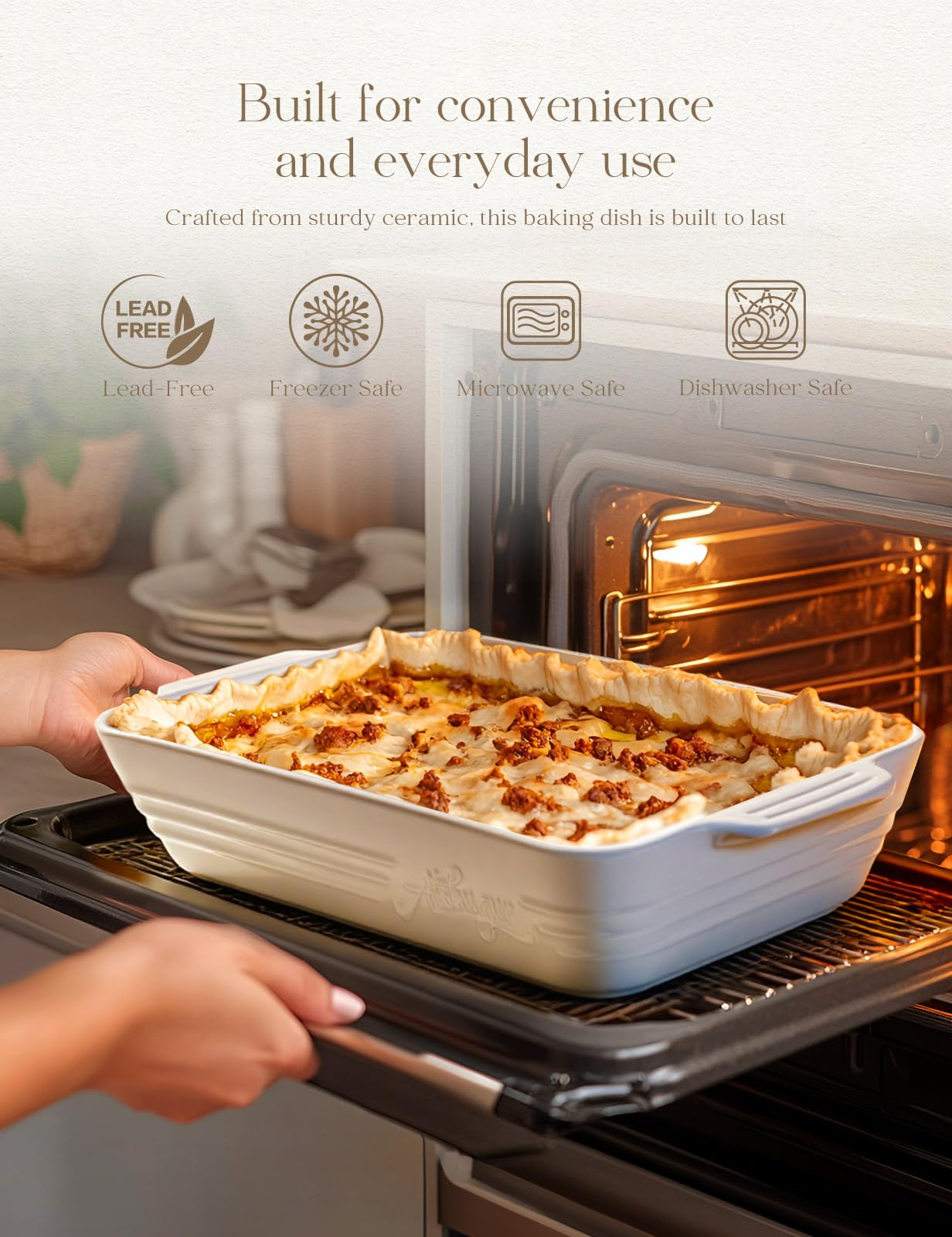 送料込 Dish Bake 未使用　ル・クルーゼ　Square ONEMORE Oven for Dish Baking Ceramic Rectangle Dish, Baking Small 調理器具
