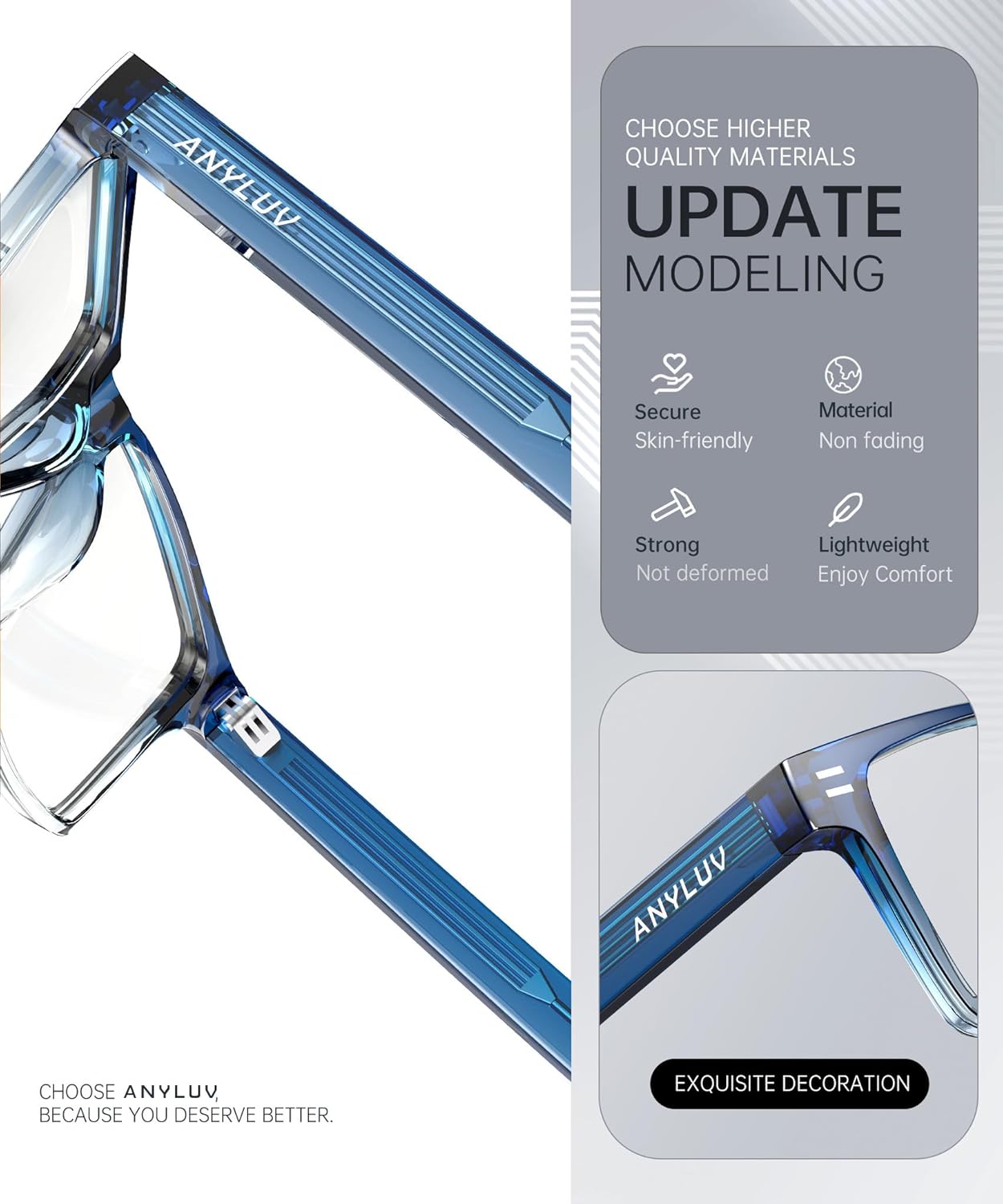 ANYLUV Blue Light Blocking Glasses for Men Anti Blue Light Glasses for Men Women, Eye Strain Relief for Computer Gaming - Image 3