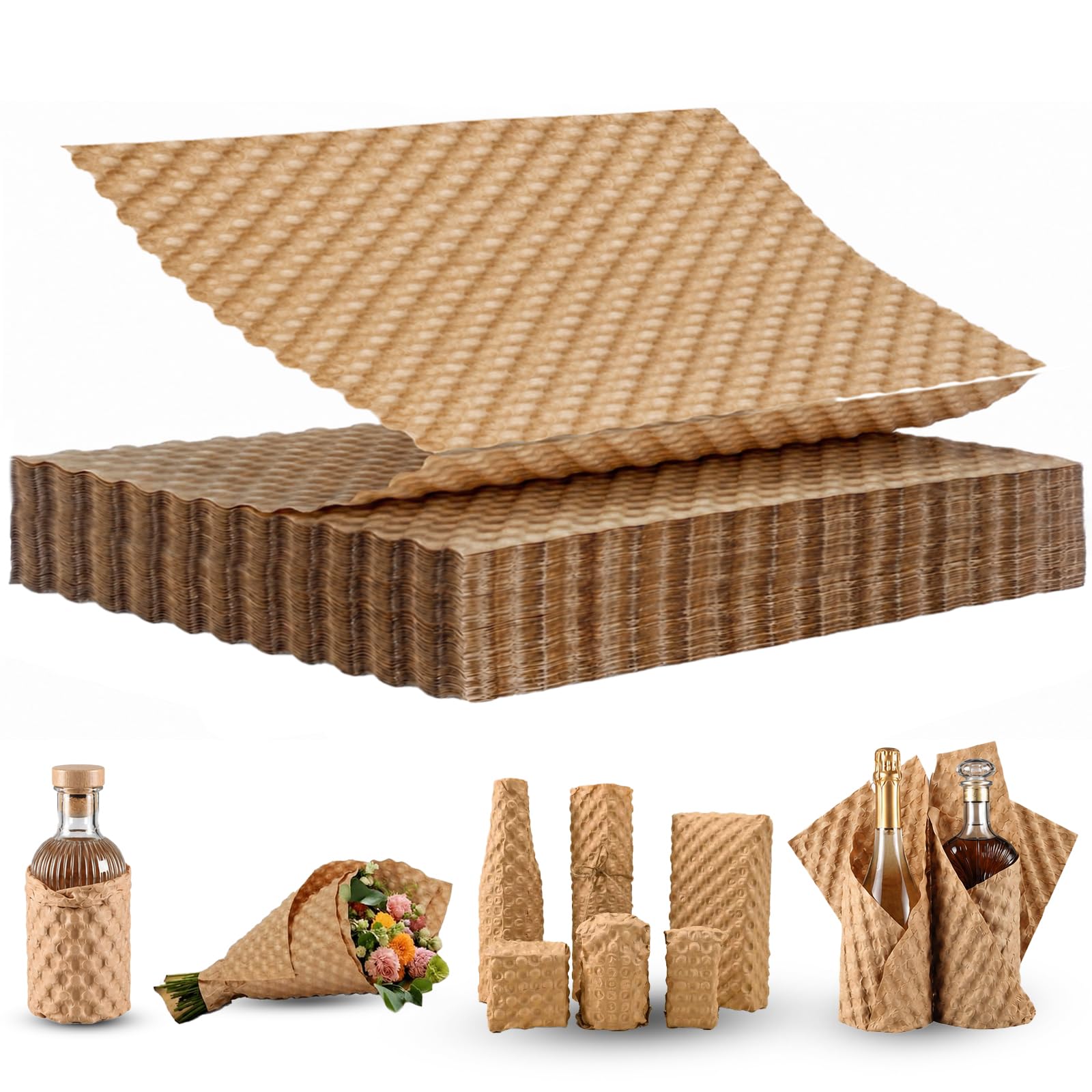 100 pcs Paper Bubble Wrap, 29 x 40 cm Packing Supplies
