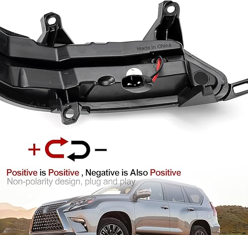 Miniatura 8 de NSLUMO Luces LED secuenciales de marcador de espejo lateral compatibles con /Lex'us GX460 LX570 2010-2021 2010-2021 Conjunto de lámpara indicadora