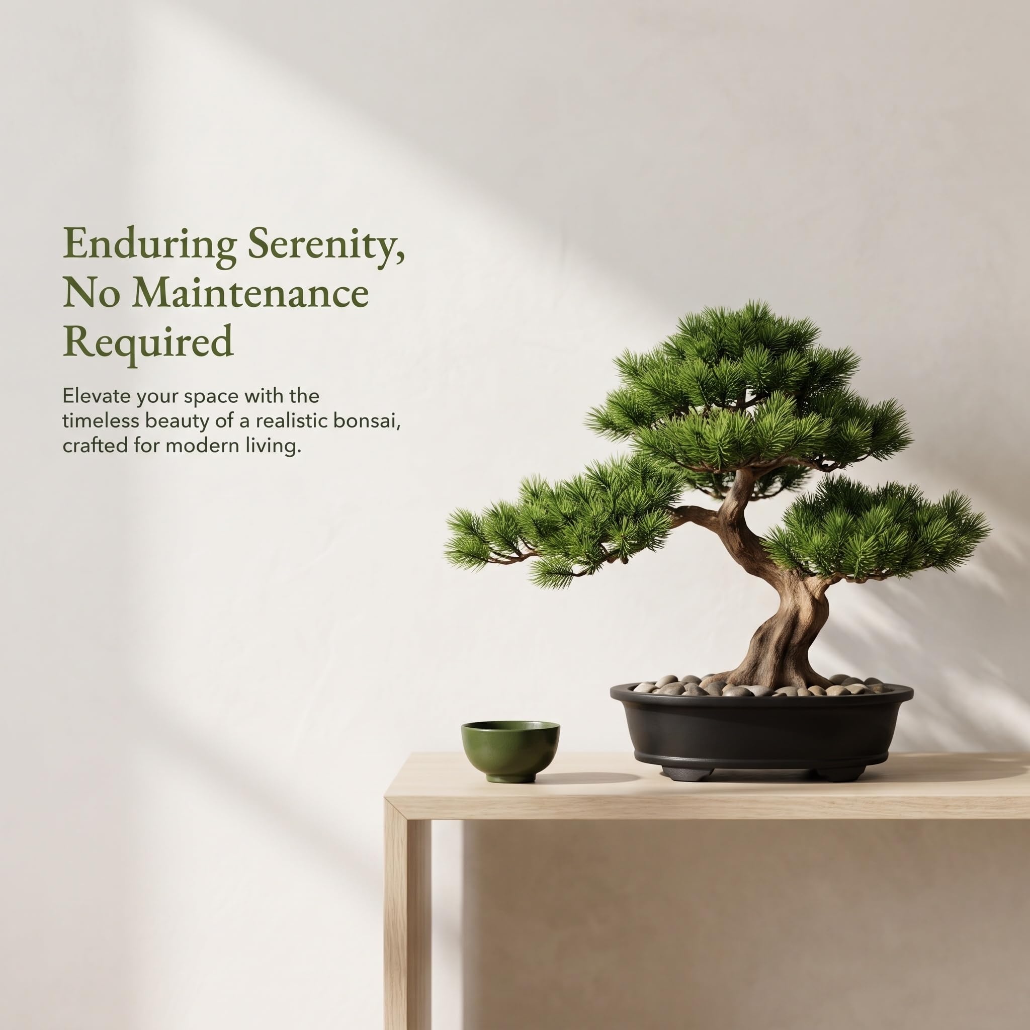 Grande E Realistico Bonsai di Pino Artificiale con Vaso - Pianta Finta Perfetta per Casa, Ufficio, Giardino Interno E Decorazione della Scrivania.