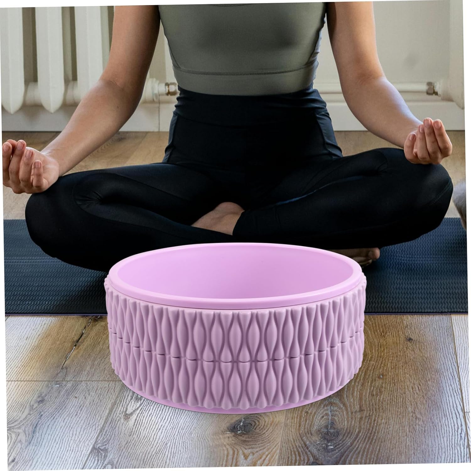SUPVOX Yoga Wheel for Back Stretching High-density Eva Roller for Flexibility and Posture Improvement for Yoga Poses and Muscle Relief Purple
