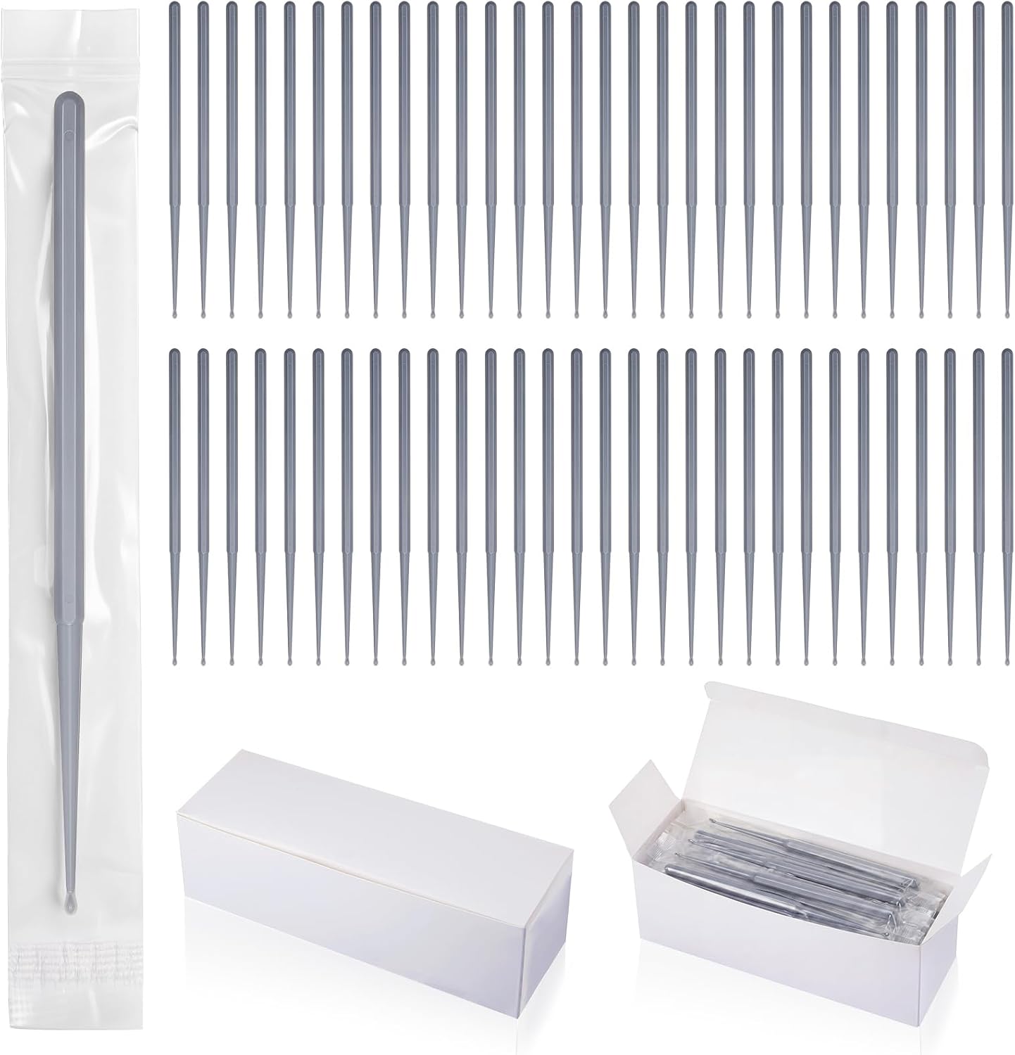 Havawish 100 Pcs Disposable Ear Curette Individually Wrapped Ear Wax Removal Tool Bulk Single Use Earwax Cleaner Pick Cleaning Tool for Home Clinic Hospital Gentle Canal Cleaning (Blue 4 mm Spoon Tip)