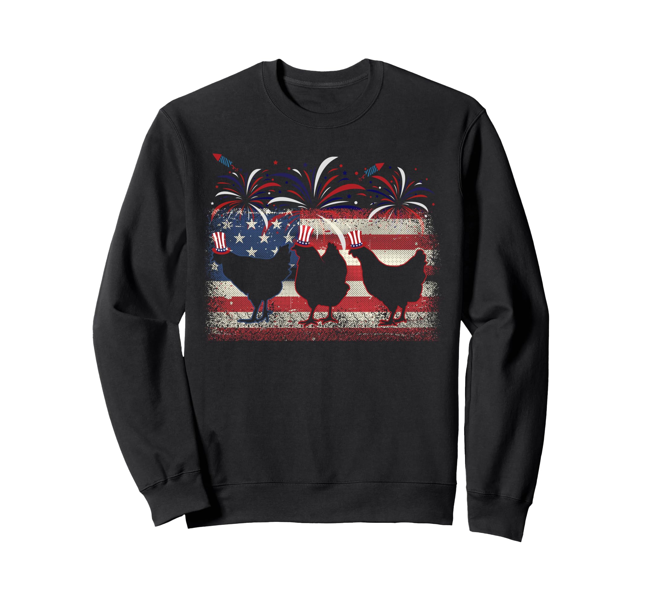 Chicken Farm American Flag Chicken Farmer 4th of July 2025 Sweatshirt