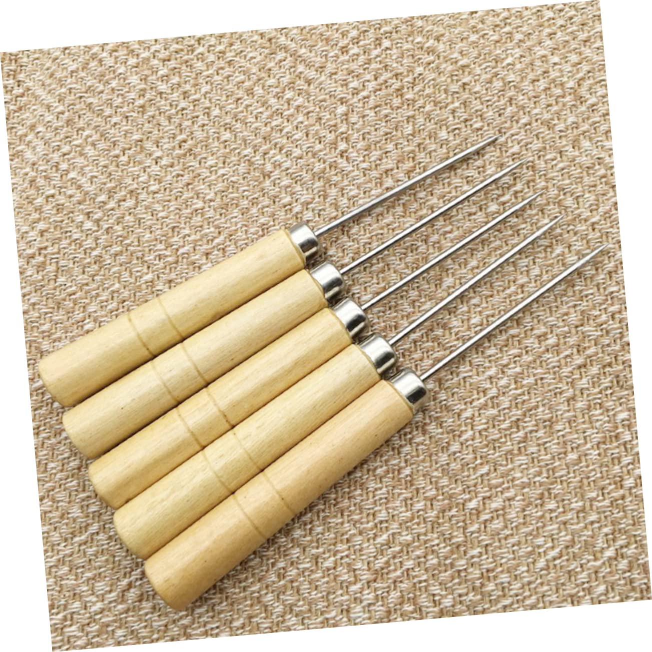 TEHAUX Wooden Handle Quilling Tool 10pcs Set Slotted Scriber Needles for Quilling Paper Cake Decoration