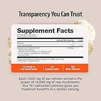 Vista 5 de FreshCap Mushrooms Cápsulas de suplemento de melena de león 14,000 mg - Extracto de alta potencia de melena de león, suplemento de hongos orgánicos
