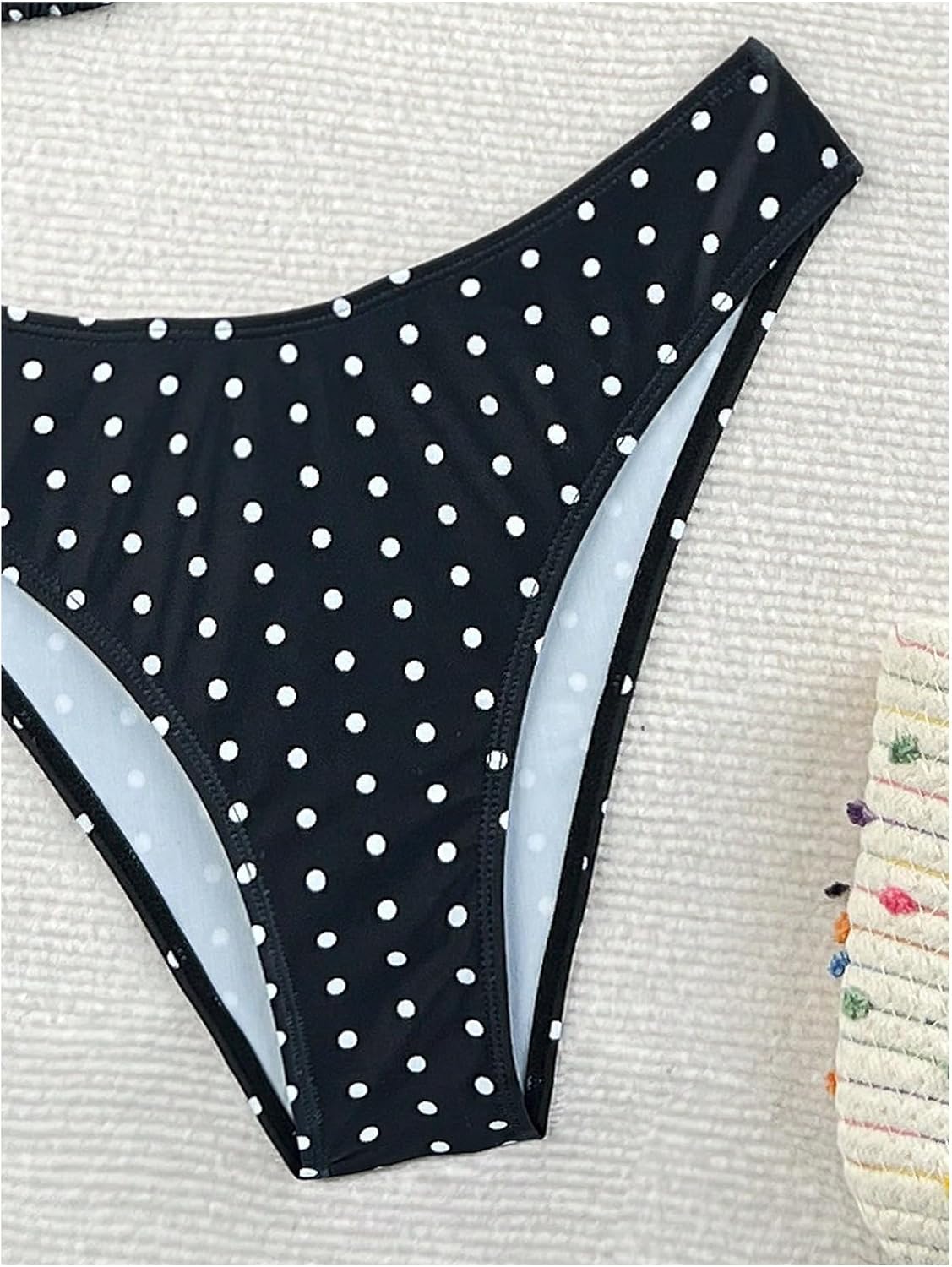 Verdusa Women's Polka Dots Bikini Set Halter Triangle Swimsuit 2 Piece Bathing Suit Summer Swimwear