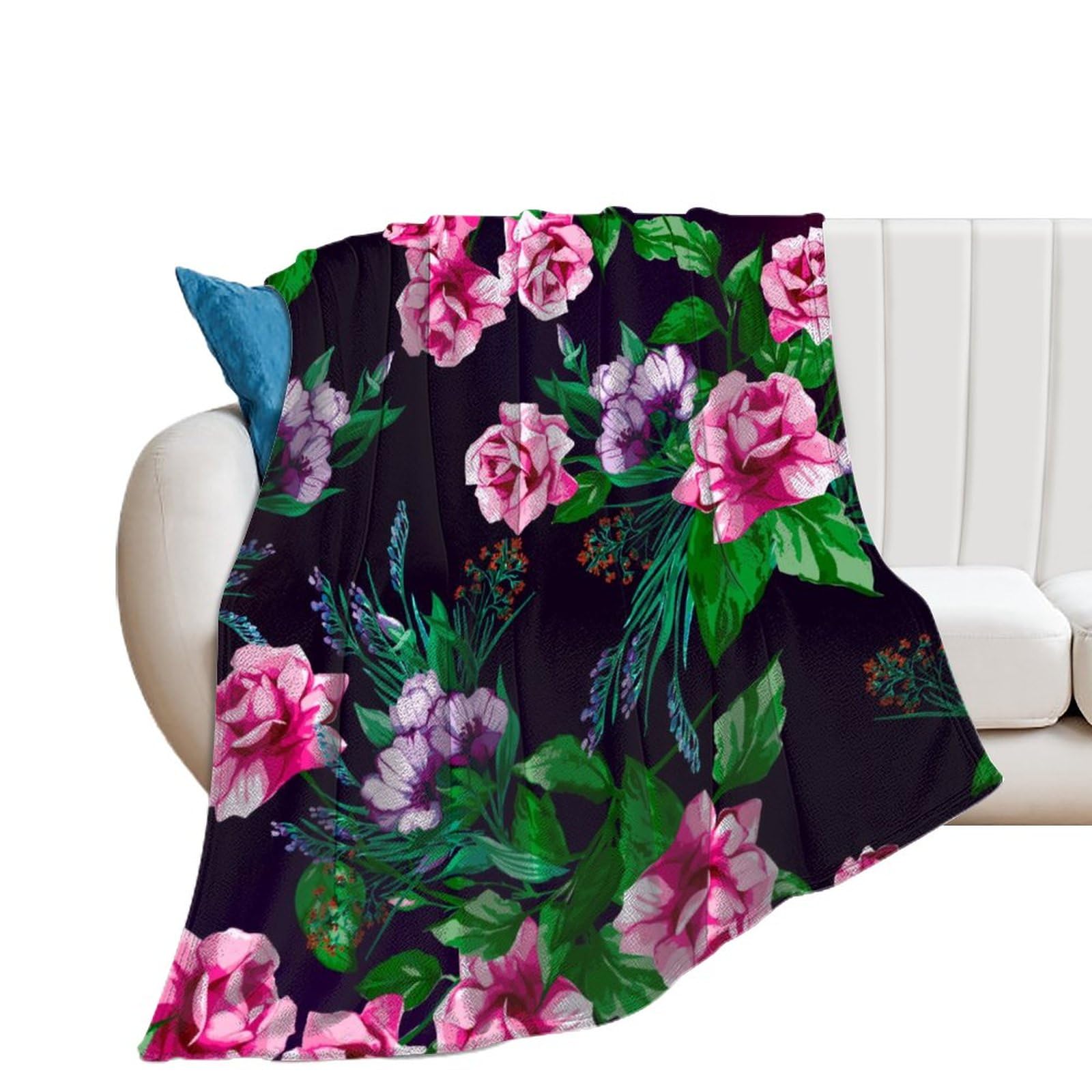 Couverture polaire rose pour éliminer les frissons sur votre canapé
