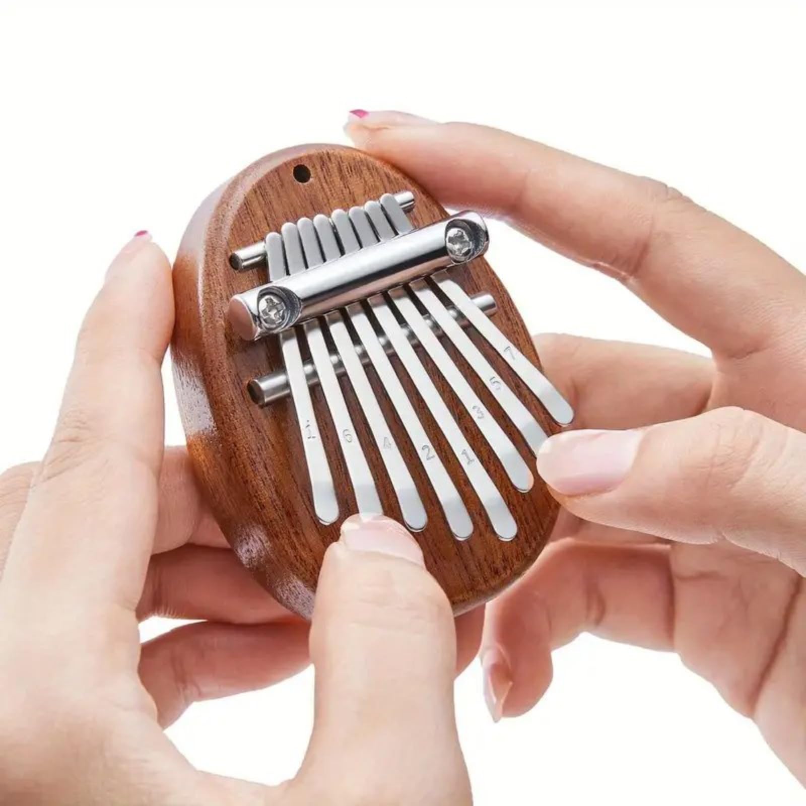 Mini 8-Key Kalimba Thumb Piano, Cute Instrument Pendant Keychain, Ideal Gift for Beginners - EGG