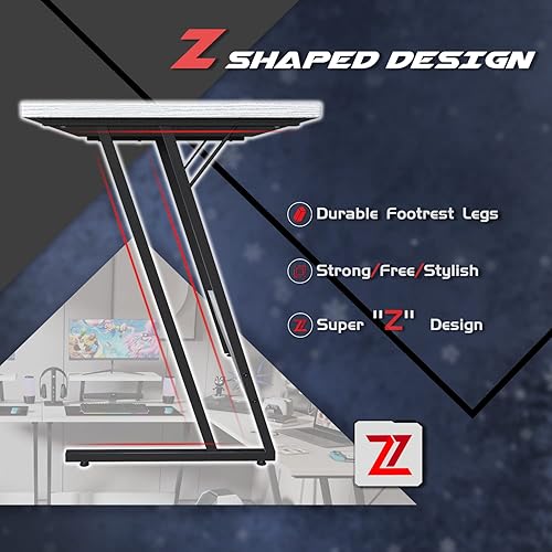 Miniatura 6 de Homall Escritorio para juegos en forma de L de 51 pulgadas, escritorio de esquina para computadora, mesa de escritorio para juegos con soporte