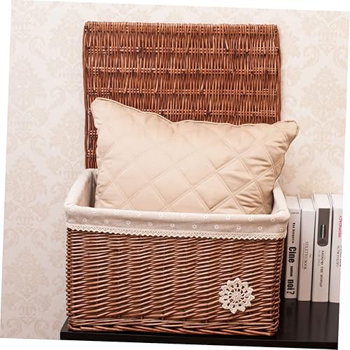 Miniatura 3 de BESPORTBLE Cesto de mimbre para ropa sucia, organizador de mimbre para estantes de mimbre, cesta de mimbre para centro de mesa de Pascua, contenedor