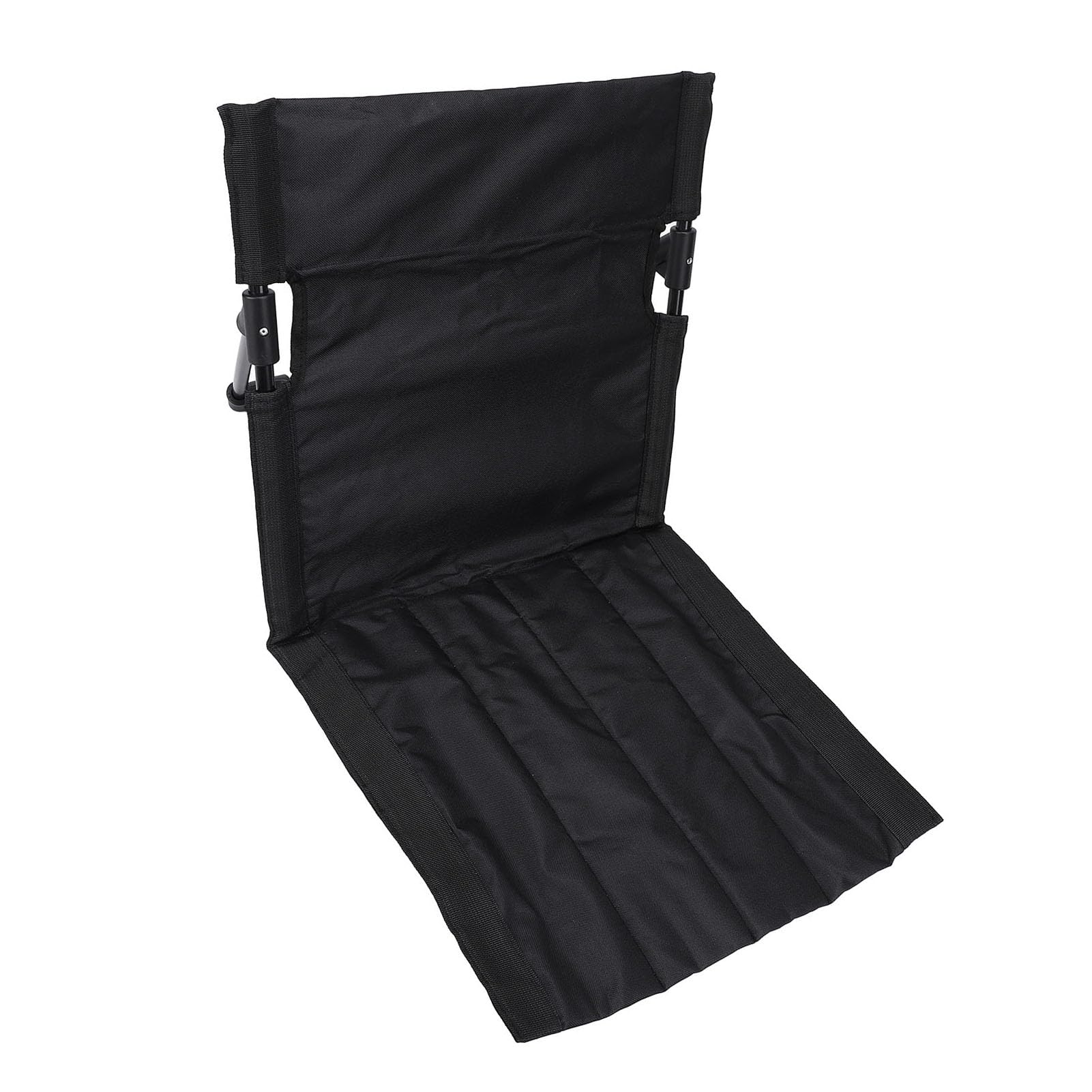 Leichter, Tragbarer, Zusammenklappbarer Bodenstuhl, Verstellbare Rückenlehne, Strand-Lounge-Stuhl für Outdoor-Camping-Angeln, Stuhl mit Rückenlehne (Black)