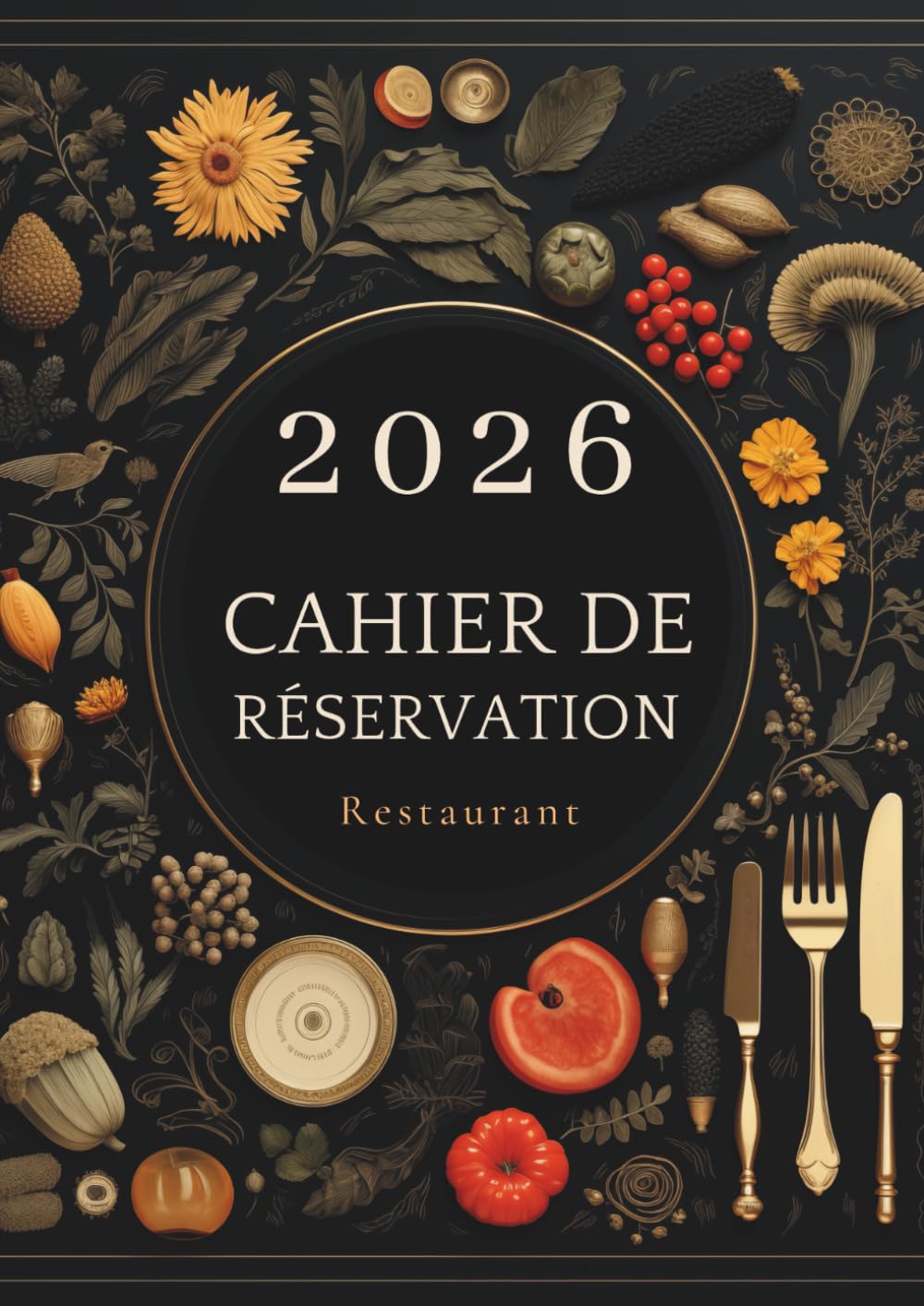 Cahier de réservation restaurant 2 pages par jour: Agenda de réservations journalier de 755 pages au format A4