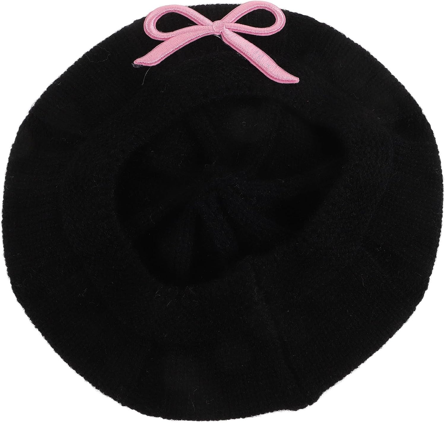 MAGICLULU Girls Black Acrylic Beret Hat for Toddlers Autumn Winter