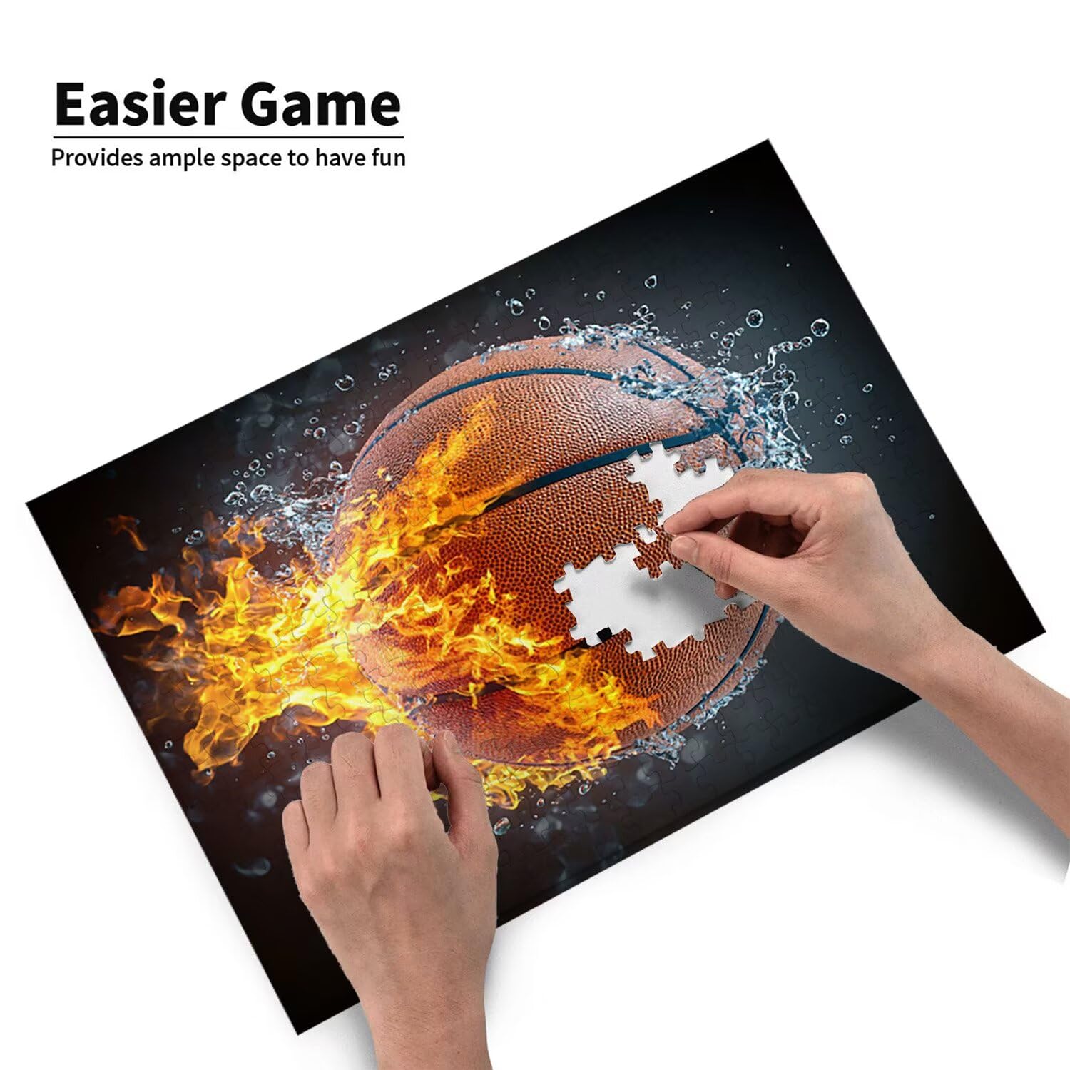 Puzzle 2000 sztuk Puzzle dla dorosłych 100x70cm Gra Edukacyjna Prezenty Puzzle dla Dorosłych i Dzieci Od 14 lat Kreatywny Prezent Relaksacyjny - (Koszykówka Ognia) t-408