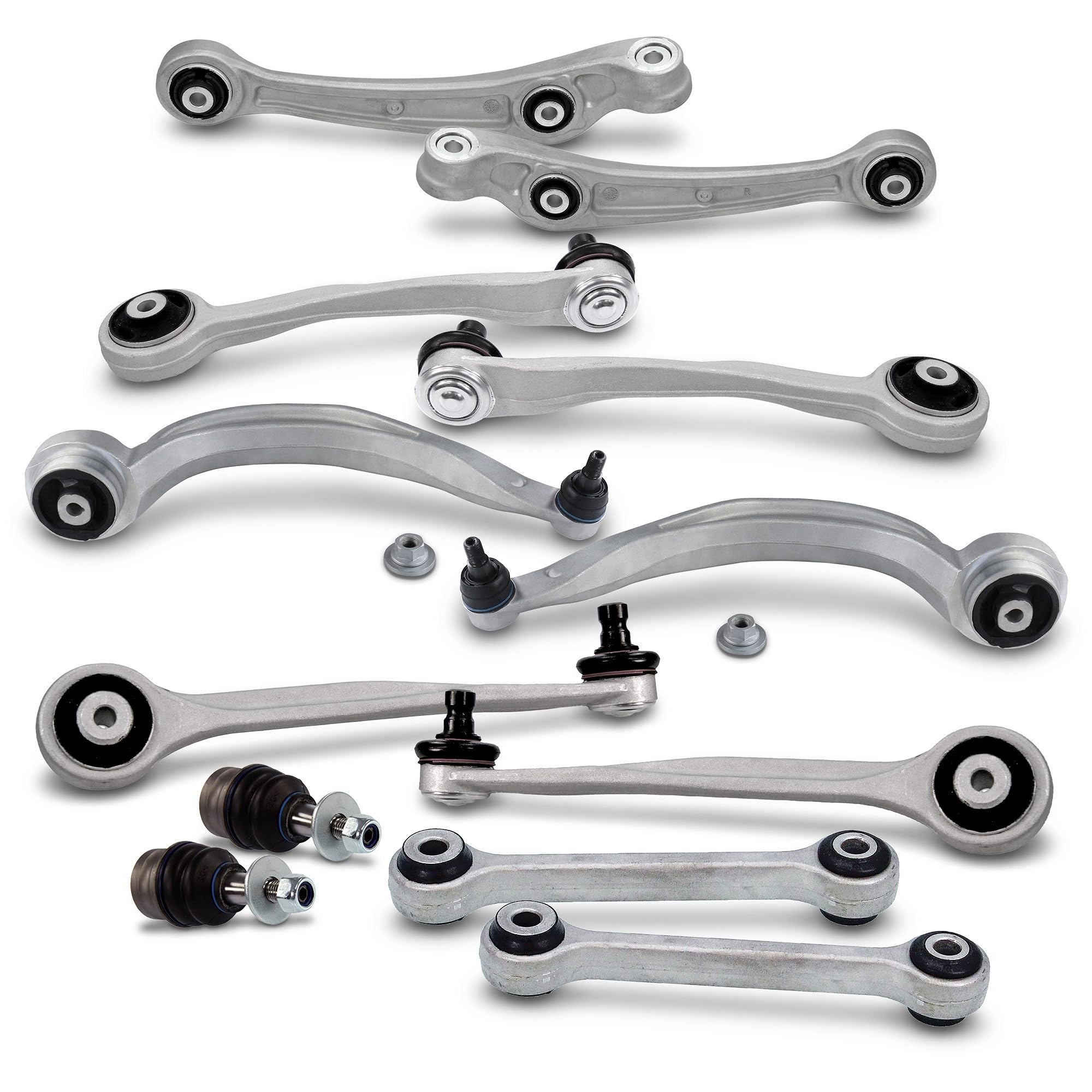 BESTPRICE 12 pcs. Jeu de bras de suspension essieu avant Compatible avec AUDI A4 B8 (8K2),A4 B8 Avant (8K5),A5 (8T3),A5 Cabriolet (8F7),A5 Sportback (8TA),Q5 (8RB)