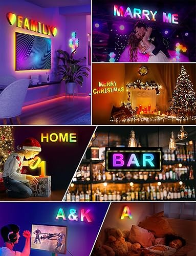 Miniatura 6 de Alphabet Led Light Up Letters - Colorful Letter Lights Small Letters with Lights Smart APP Music Sync Letter Sign Lights for Boy Girl Kids Gift
