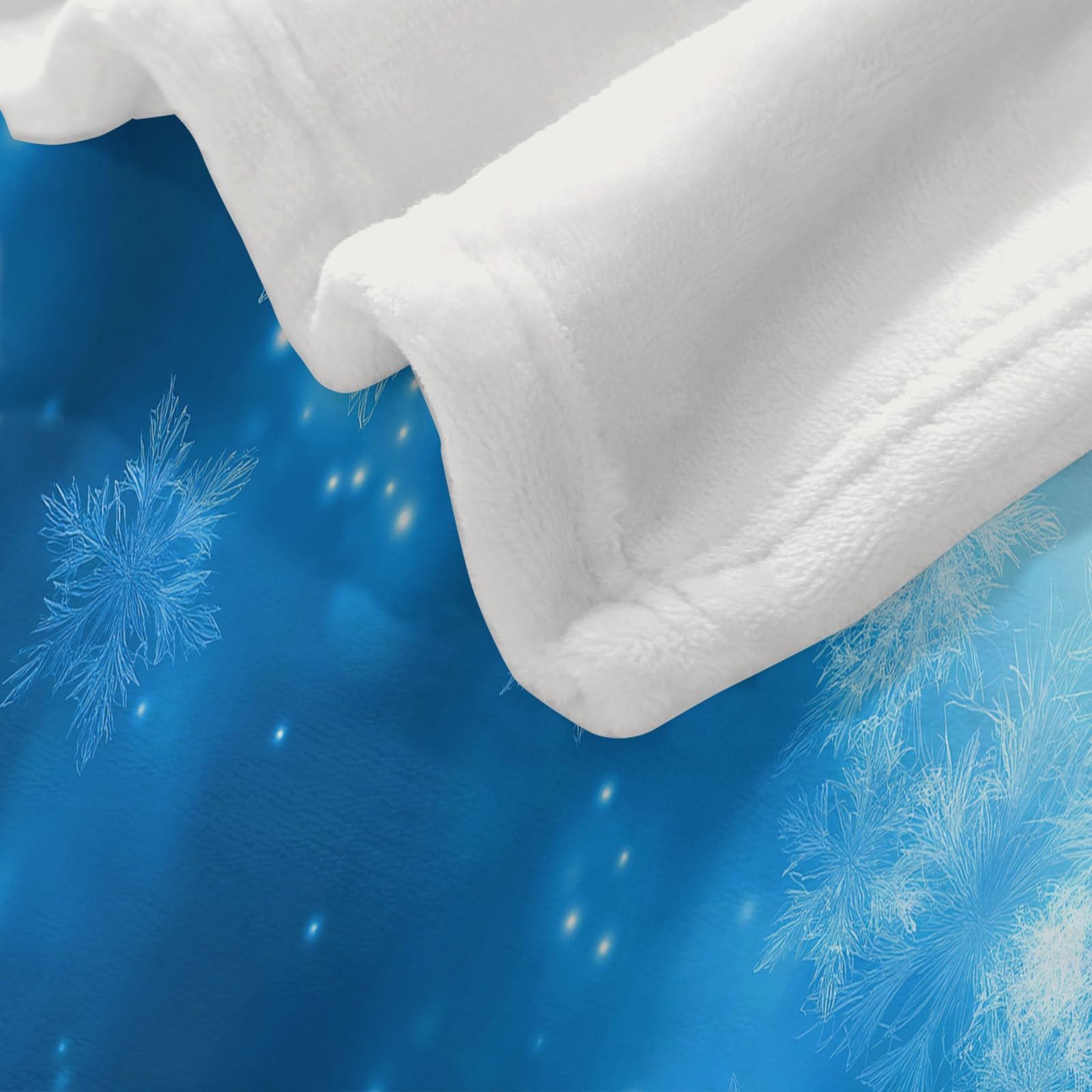 Generico Coperta Peluche Morbido Stile Sogno per Divano Sedia, Morbidi Coperte Plaid Flanella Inverno Lucido Fiocchi di Neve - Caldo Trapuntino Sherpa Peluche Morbido Copriletto Letto, 180 x 220 cm