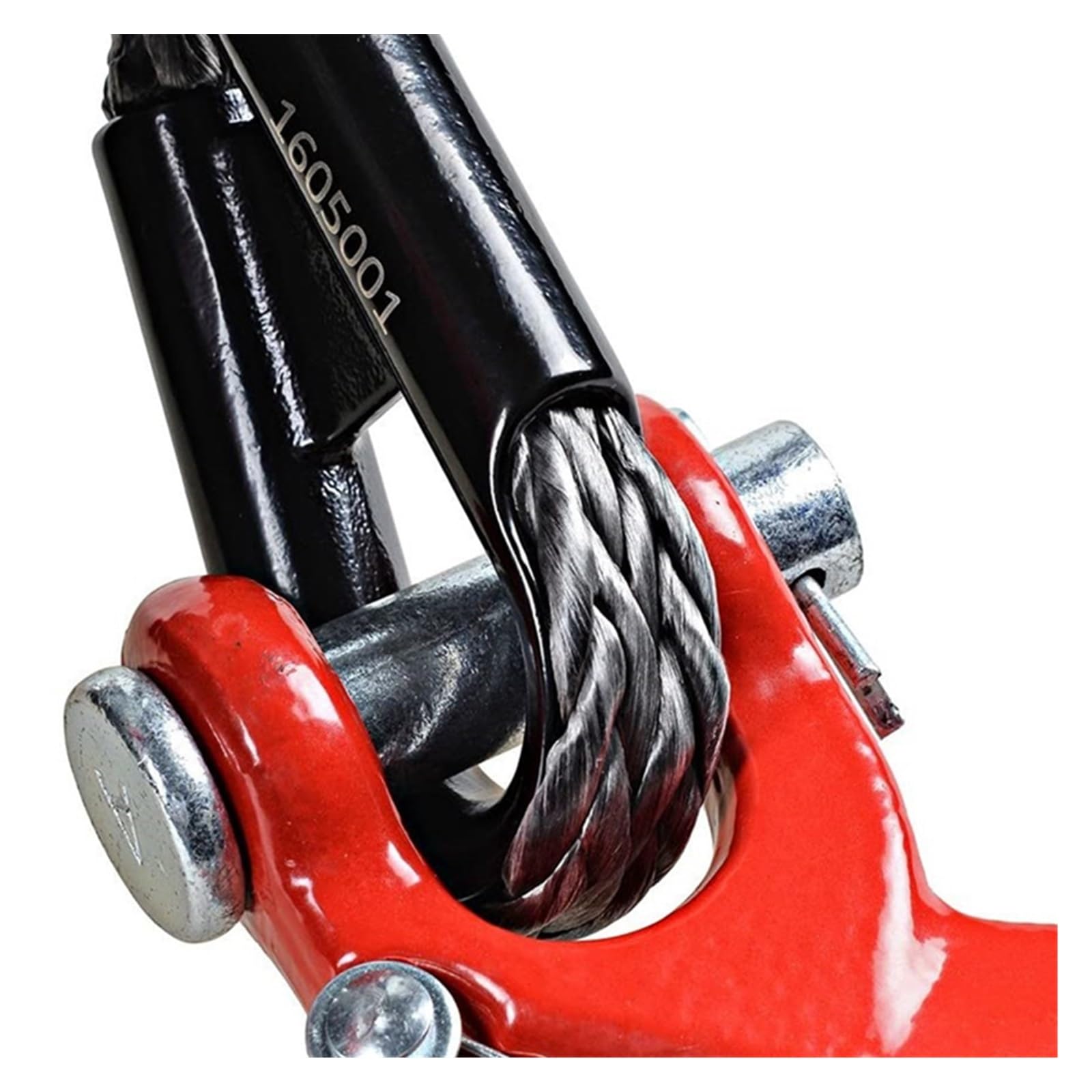 Cuerdas para Remolque, Cable de Cuerda de cabrestante de 3/8 "X 100 pies, Cable de cabrestante de 23809 Libras con Funda Protectora y Gancho for Cuerda de cabrestante de vehículo ATV SUV(Red Hook)