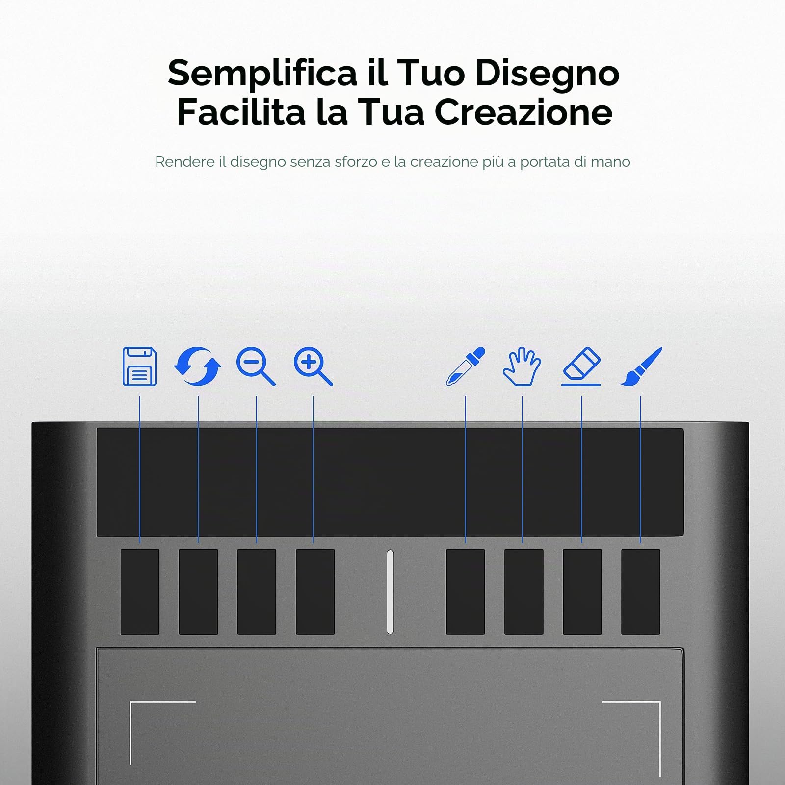 UGEE M708 Tavoletta grafica da disegno 10 x 6 pollici grande area attiva con 8 tasti di scelta rapida, 8192 livelli di pressione penna senza batteria, tavolette grafiche UGEE M708 per pittura, schizzi