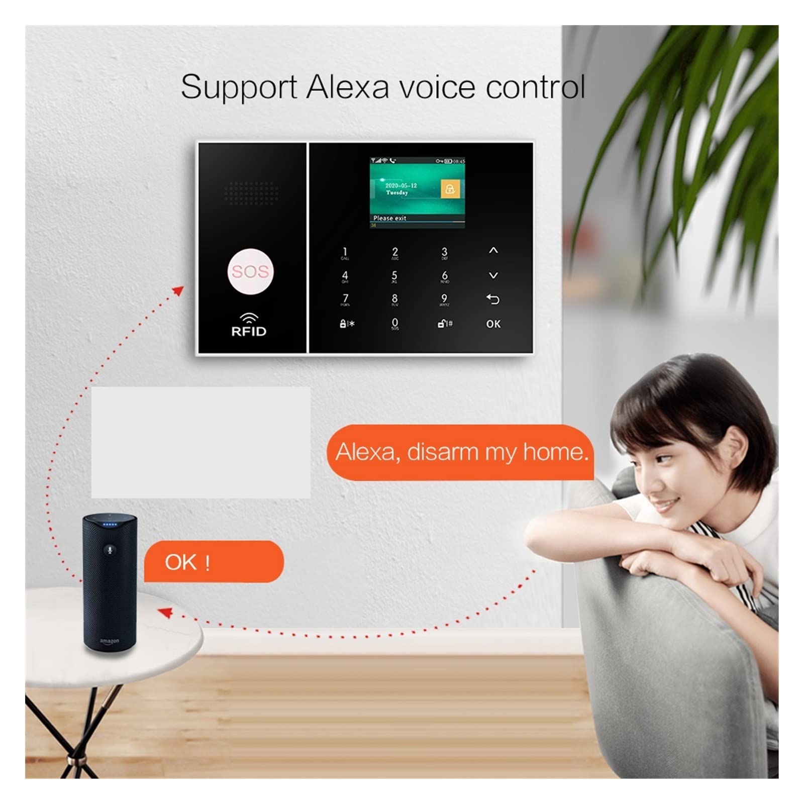 System alarmowy, Bezprzewodowy alarm domowy 3G 4G Tuya Zestawy antywłamaniowe System alarmowy wi-fi Obsługuje zdalne sterowanie(H)