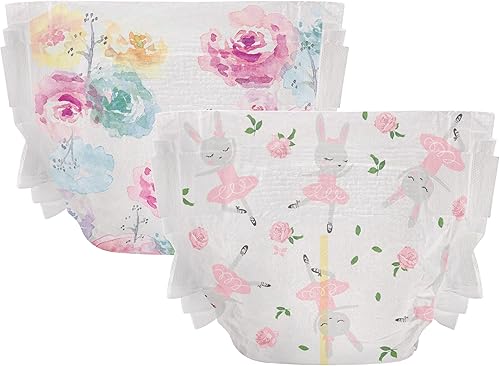 Miniatura 2 de The Honest Company Pañales Clean Conscious  A base de plantas, sostenibles  Flor de rosa + tutú lindo  Club Box, talla 1 (8-14 libras), 78 unidades